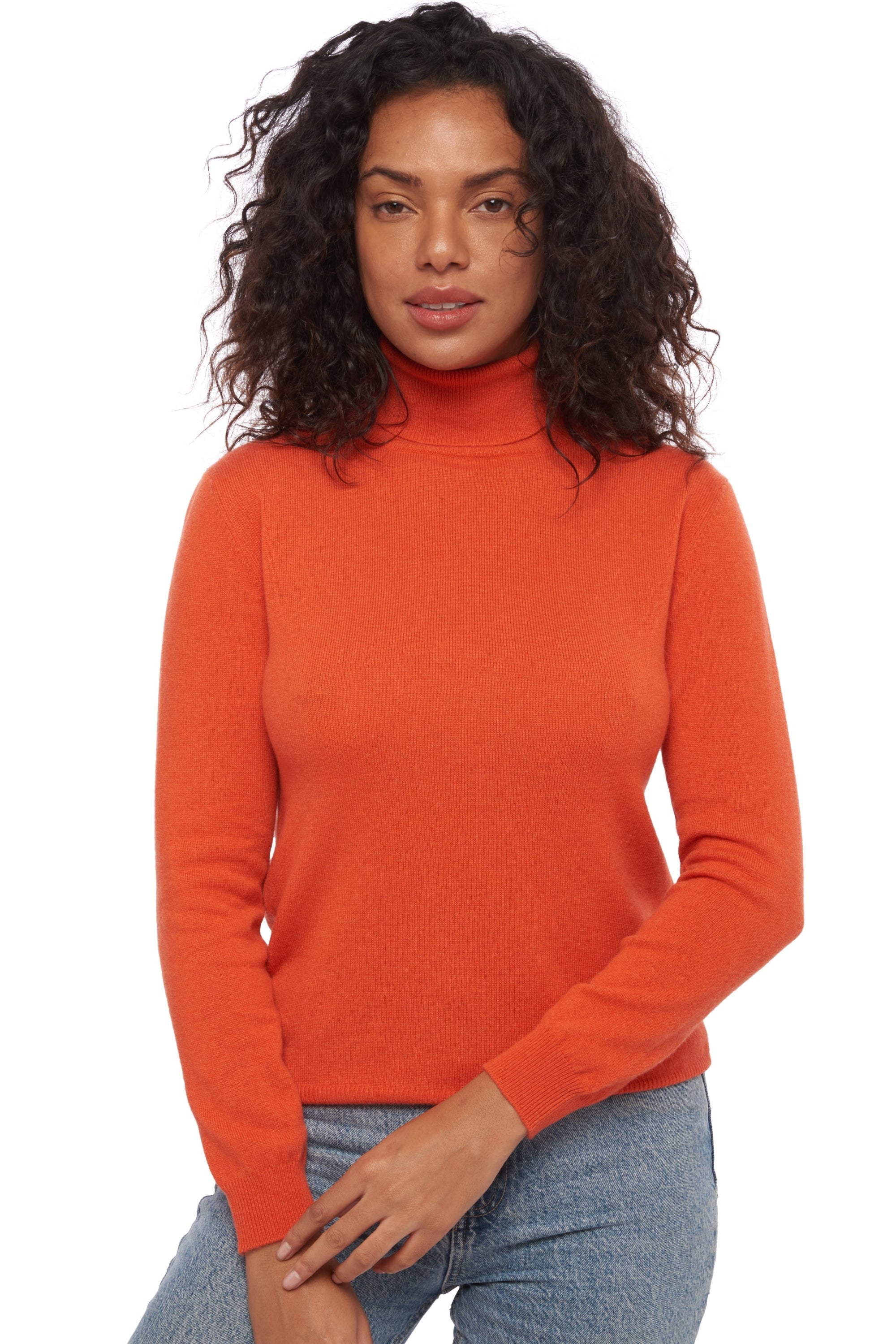 Tale aus Kaschmir für Damen - satsuma - Mahogany