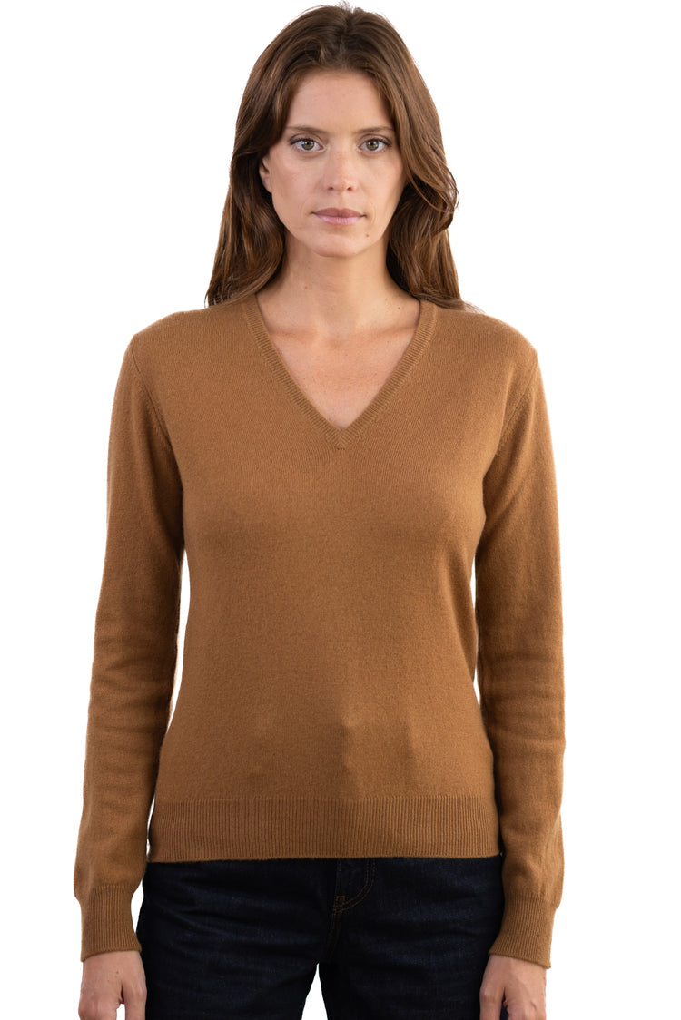 Faustine aus Kaschmir für Damen - butterscotch - Mahogany