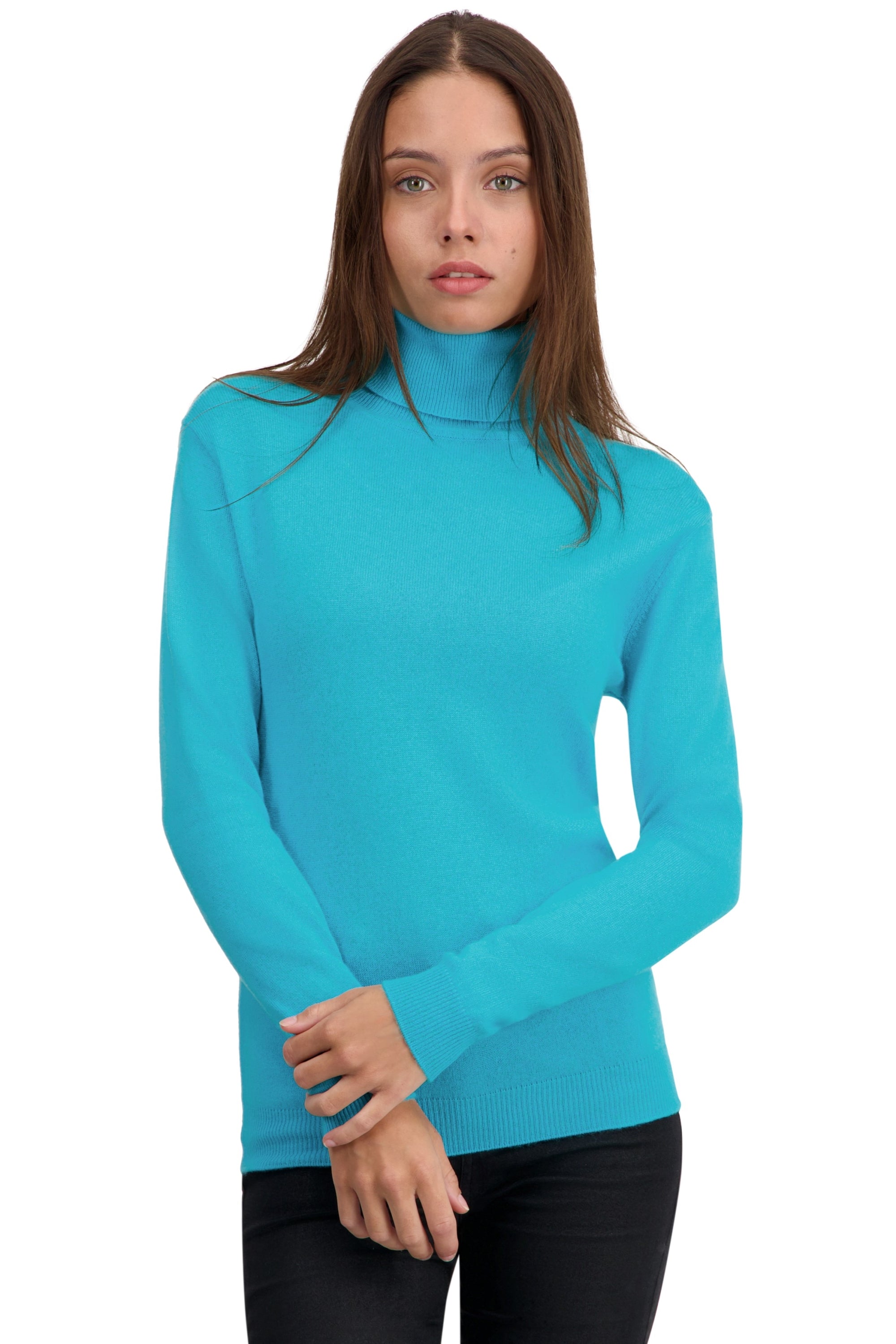 Tale aus Kaschmir für Damen - kingfisher - Mahogany