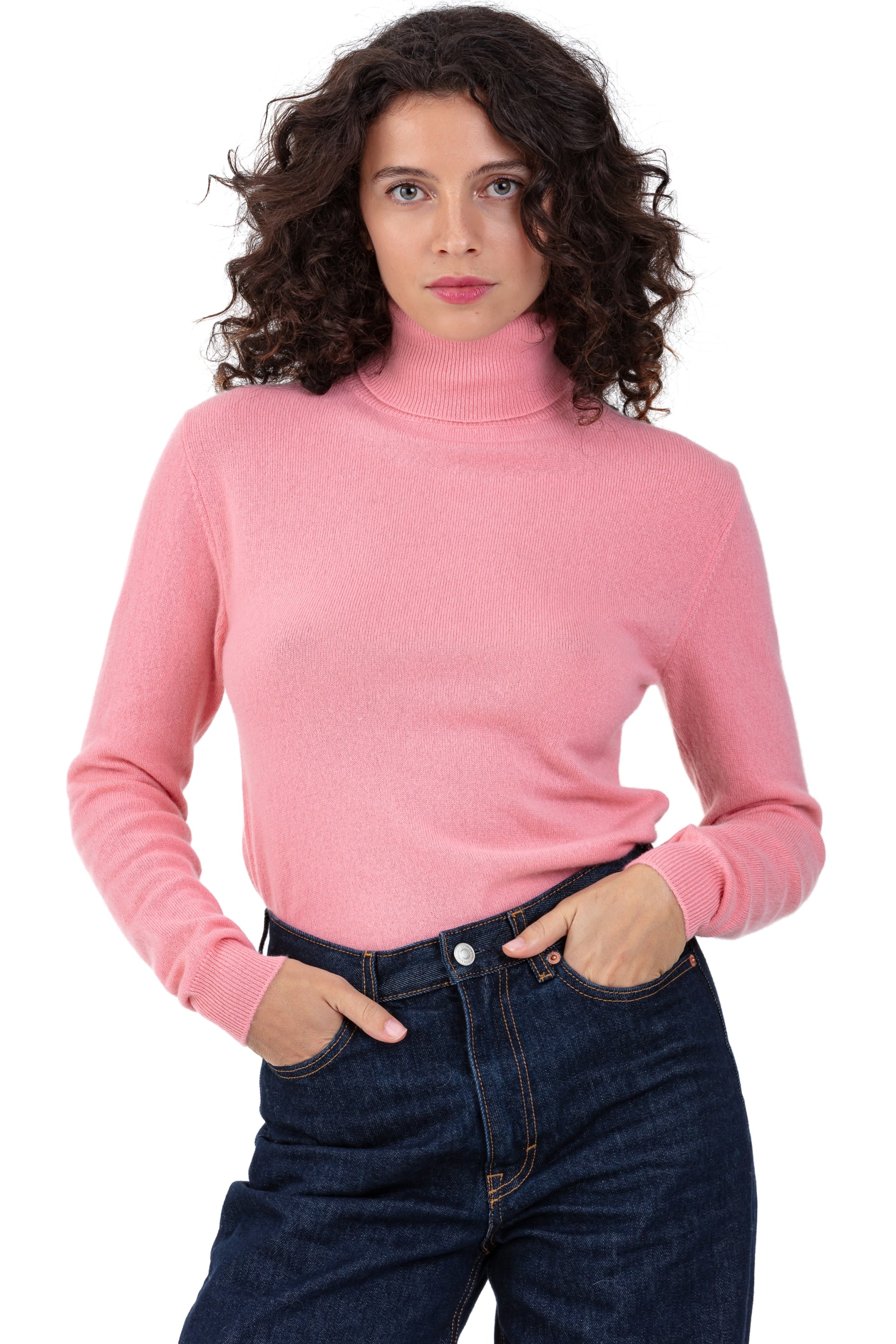 Tale aus Kaschmir für Damen - tea rose - Mahogany