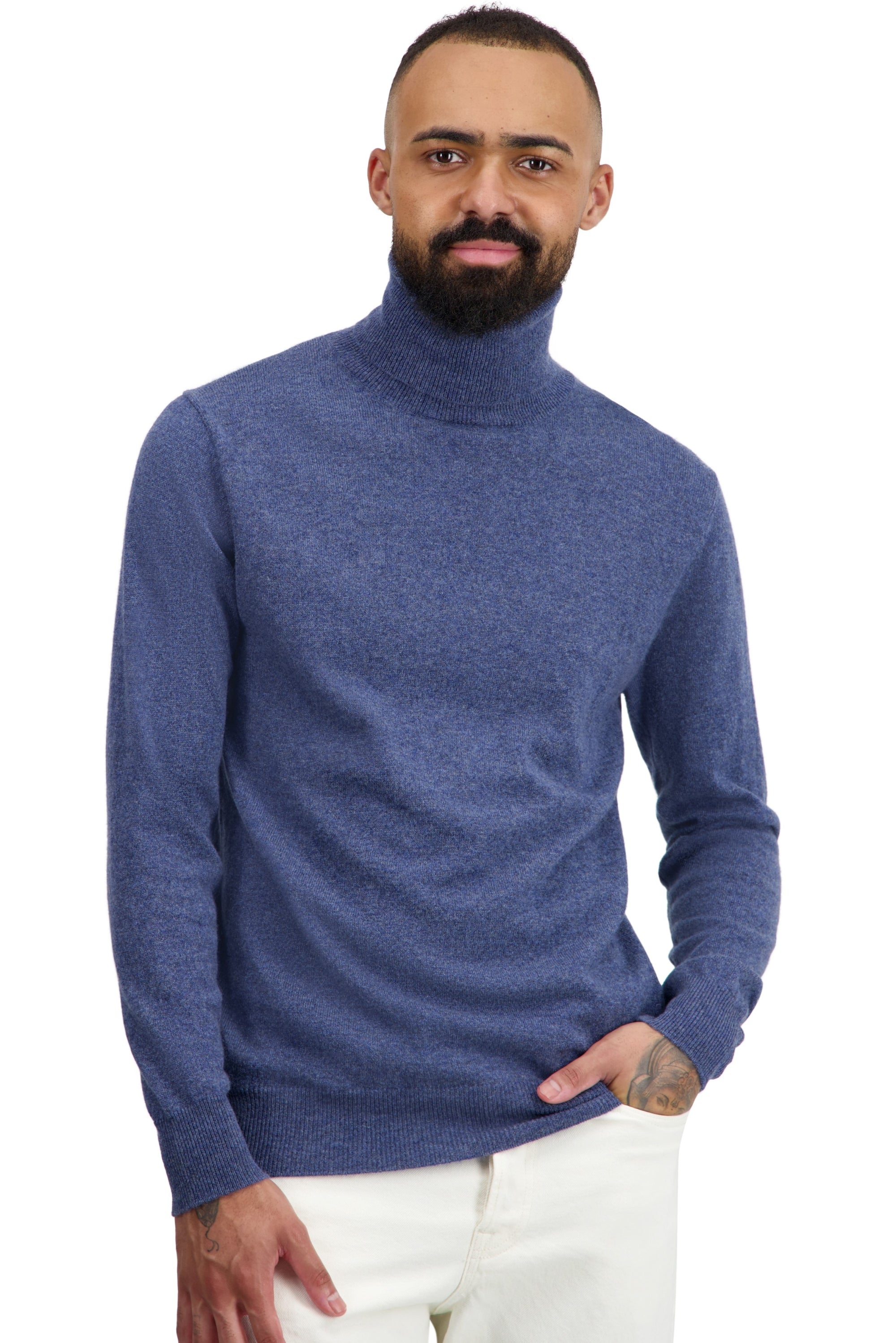 Tarry aus Kaschmir für Herren - nordic blue - Mahogany