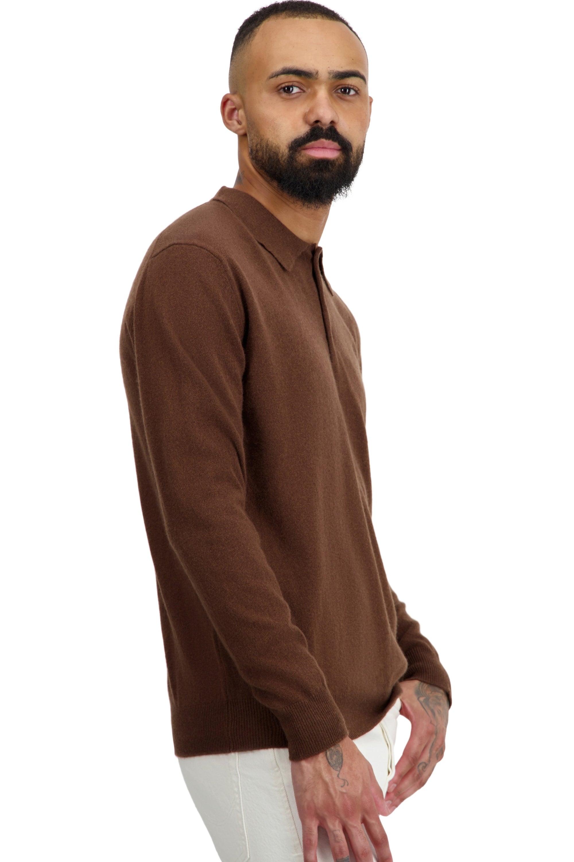 Tarn Kaschmirpullover Herren - dark camel - Mahogany