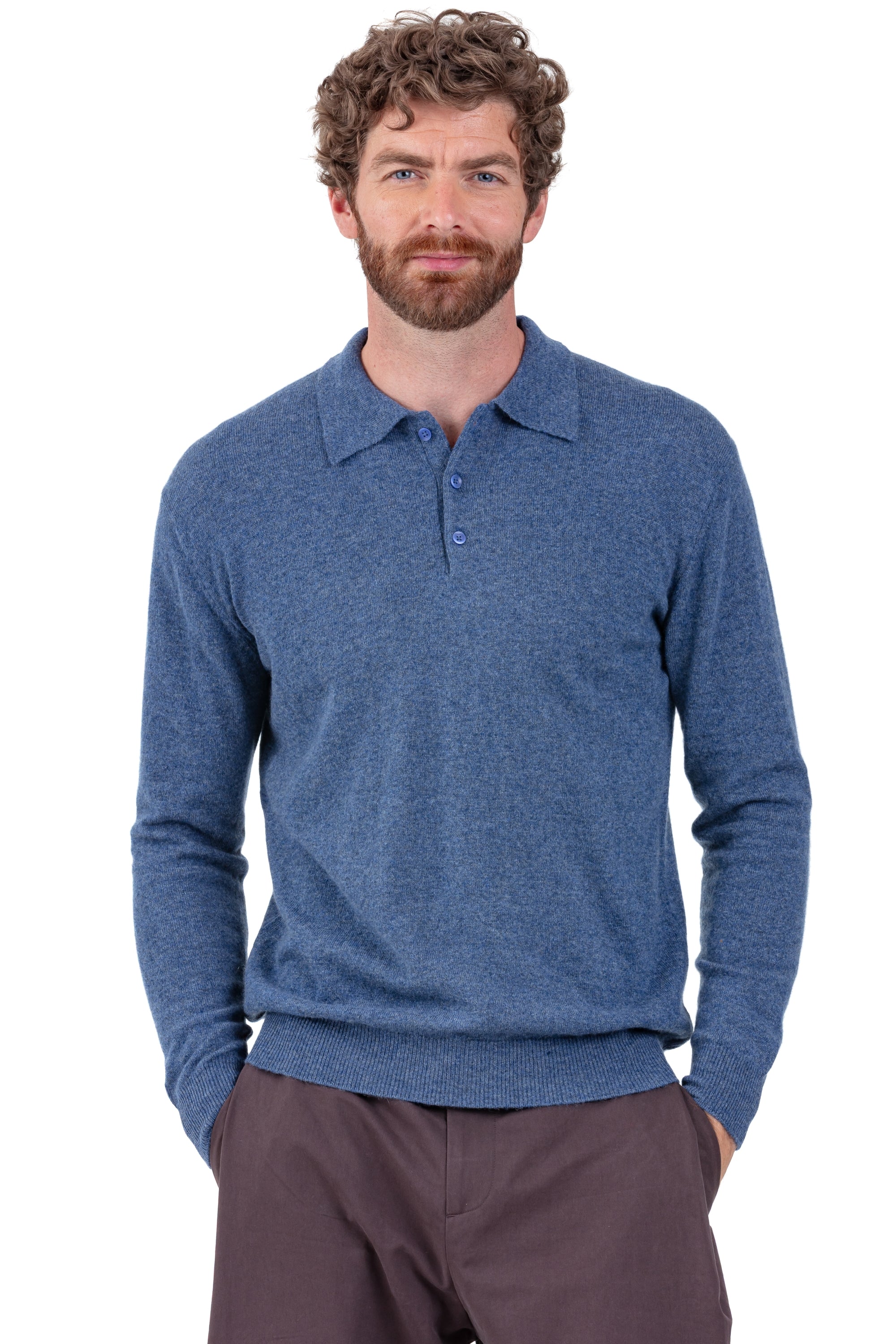 Tarn Kaschmirpullover Herren - nordic blue - Mahogany