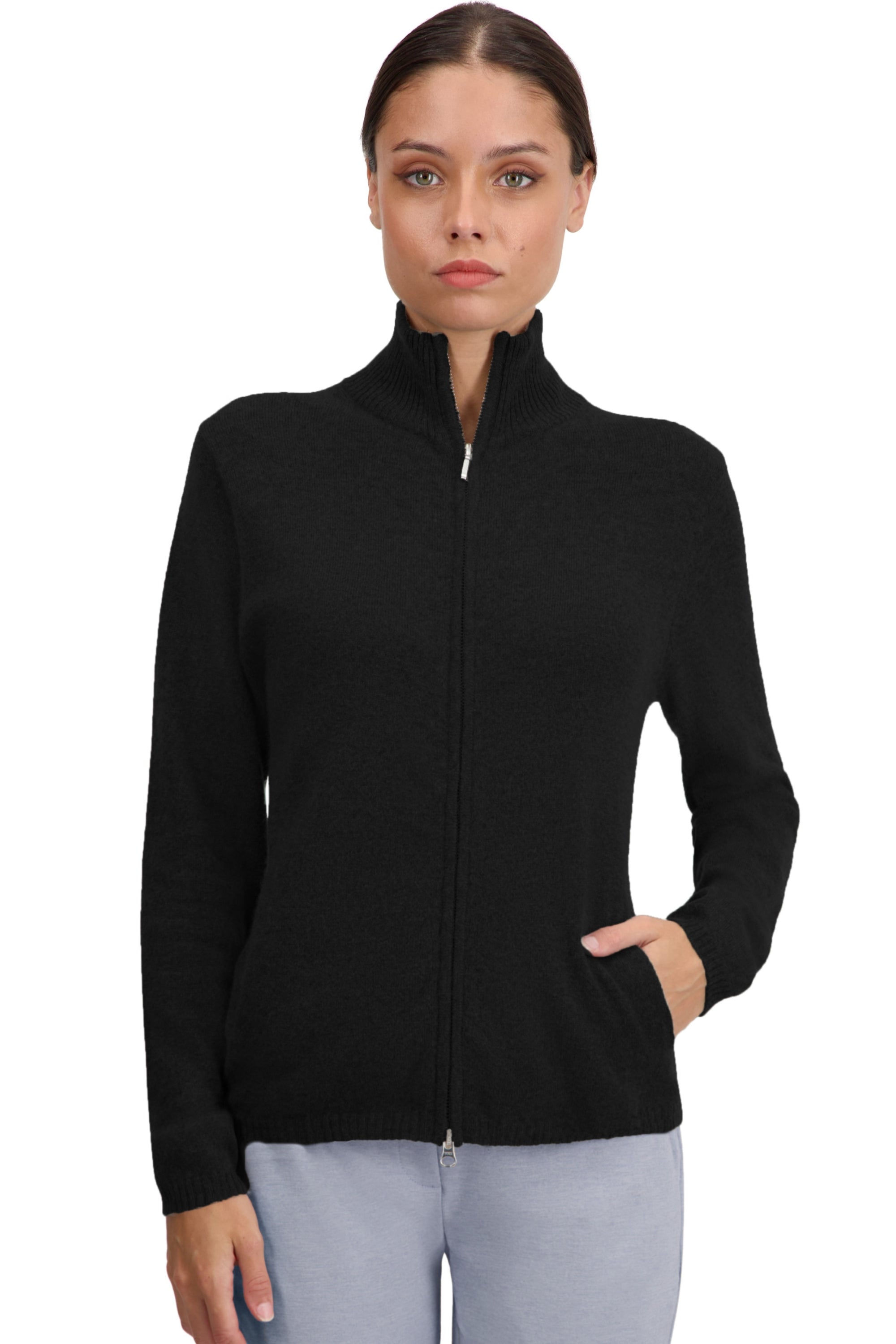 Thames Kaschmirpullover Damen - Schwarz - Mahogany