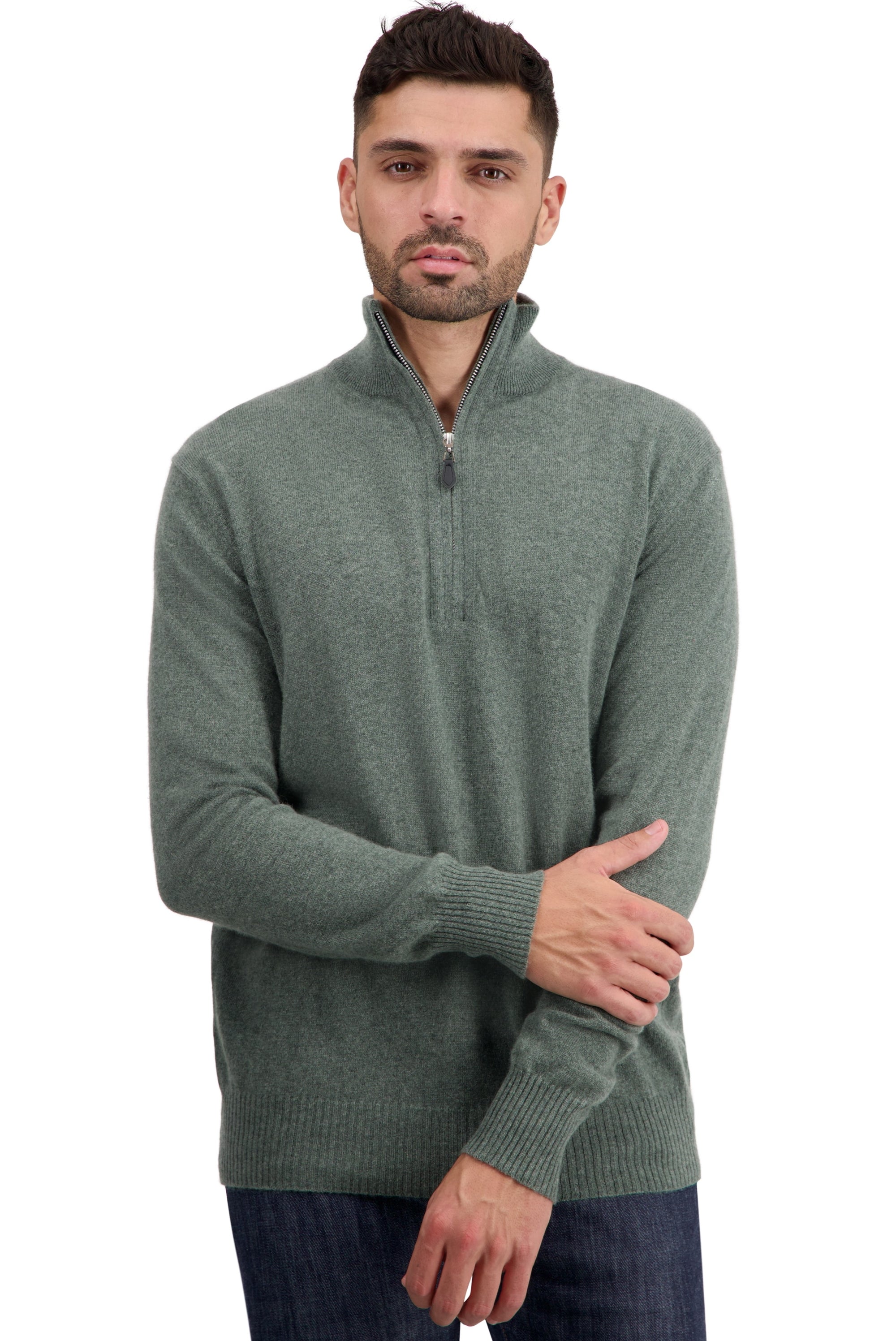 Toulon Kaschmirpullover Herren - military green - Mahogany