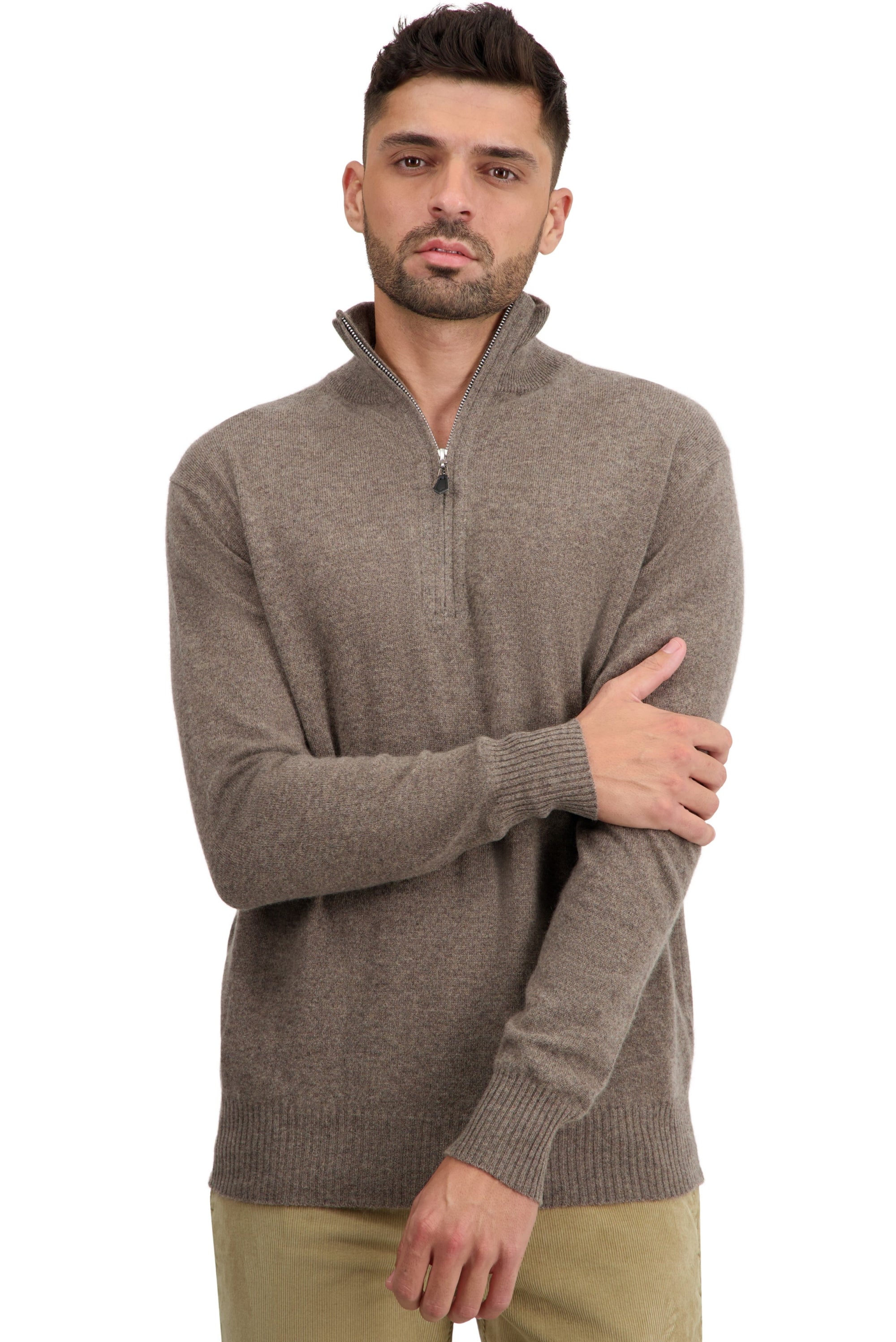 Toulon Kaschmirpullover Herren - otter - Mahogany