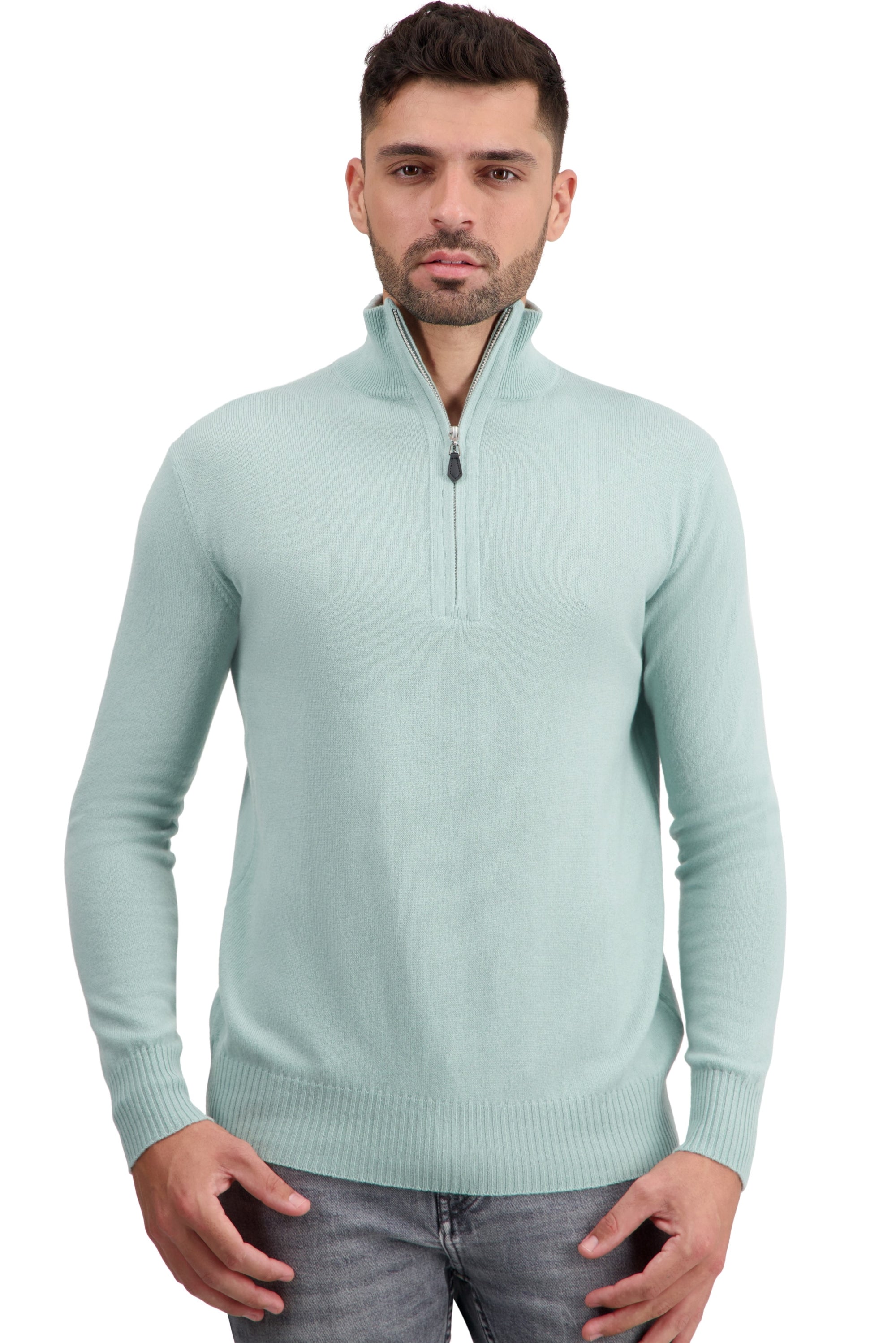 Toulon Kaschmirpullover Herren - sea foam - Mahogany