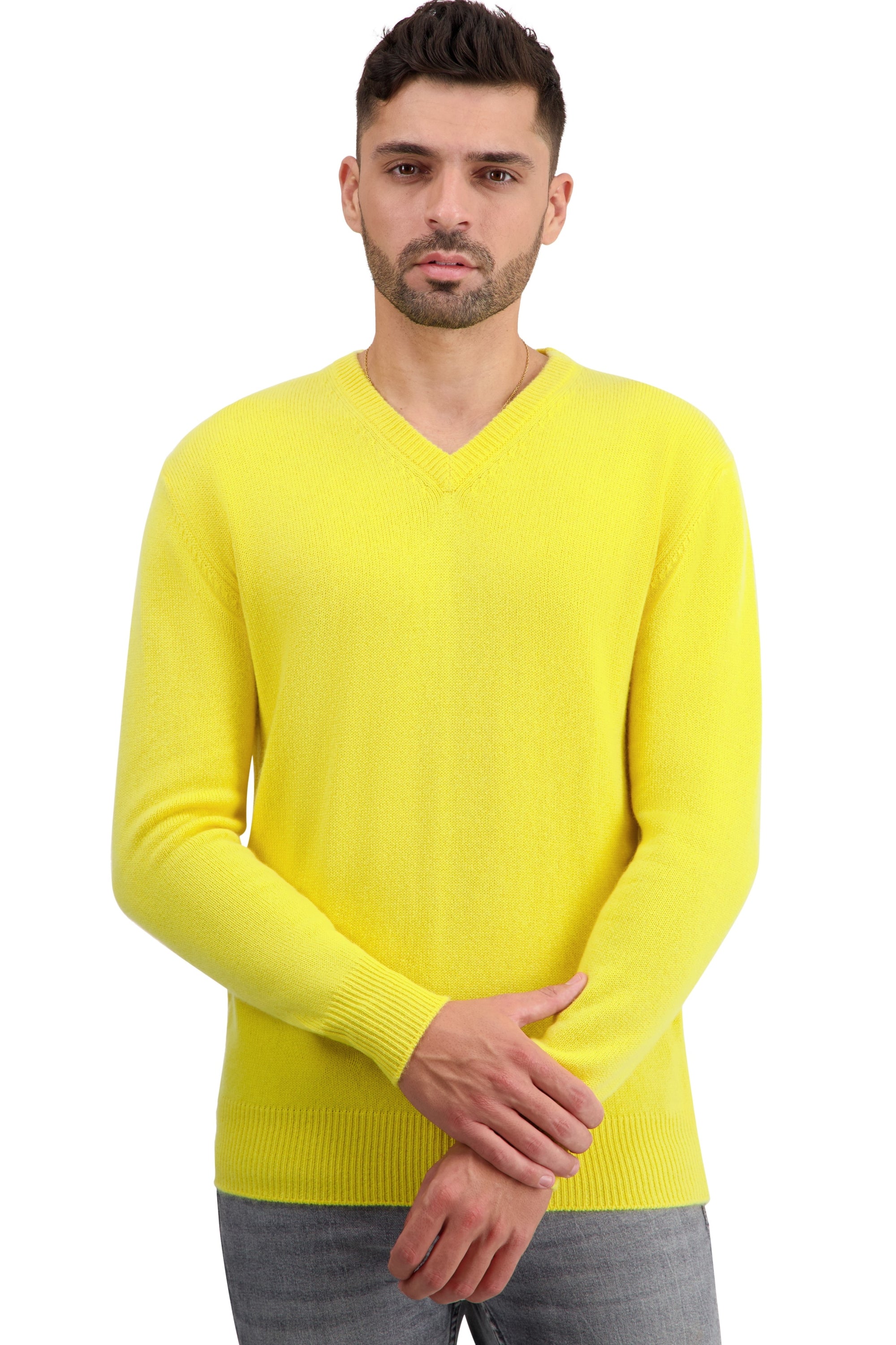 Tour Kaschmirpullover Herren - daffodil - Mahogany