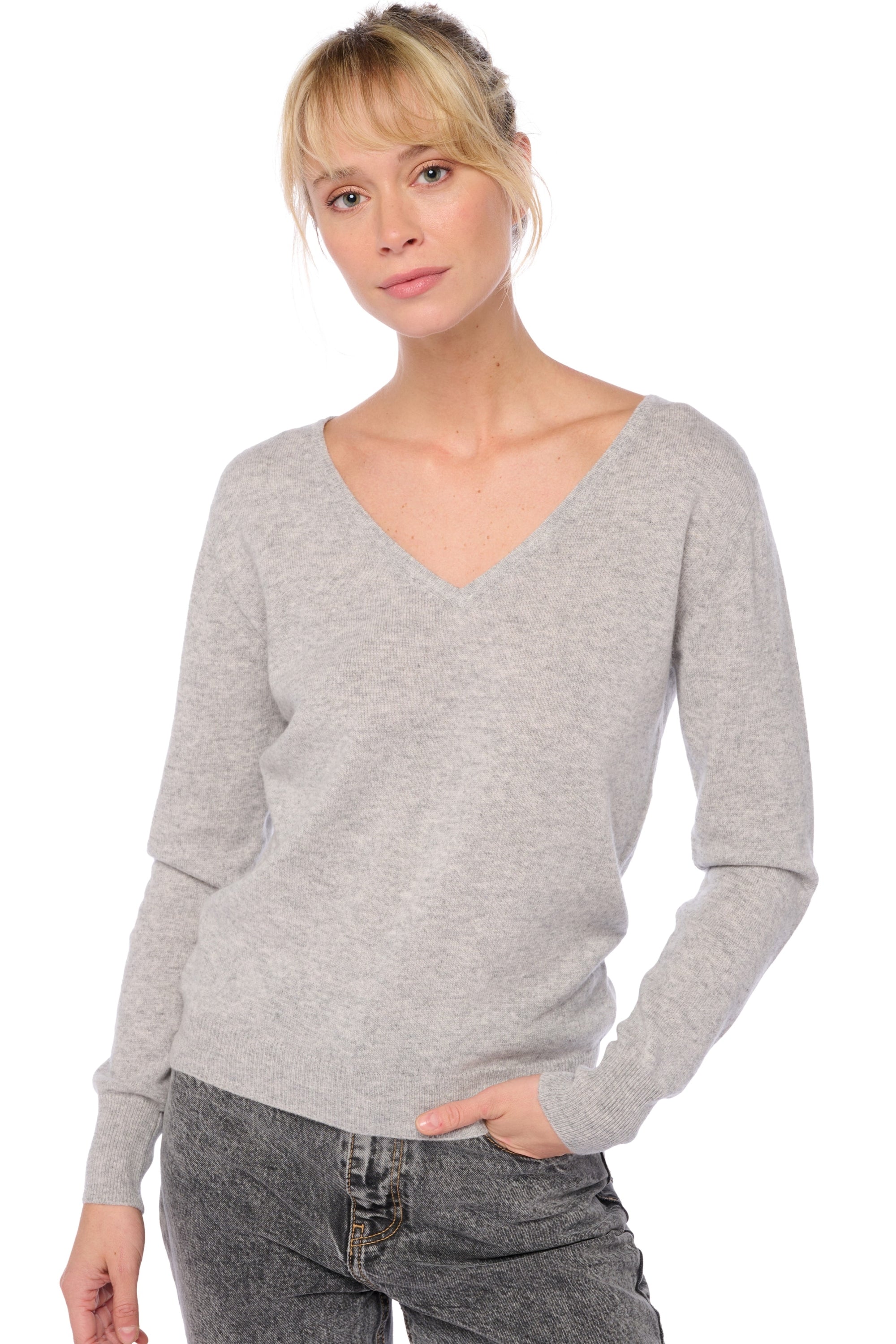 Trieste Kaschmirpullover Damen - flannel - Mahogany