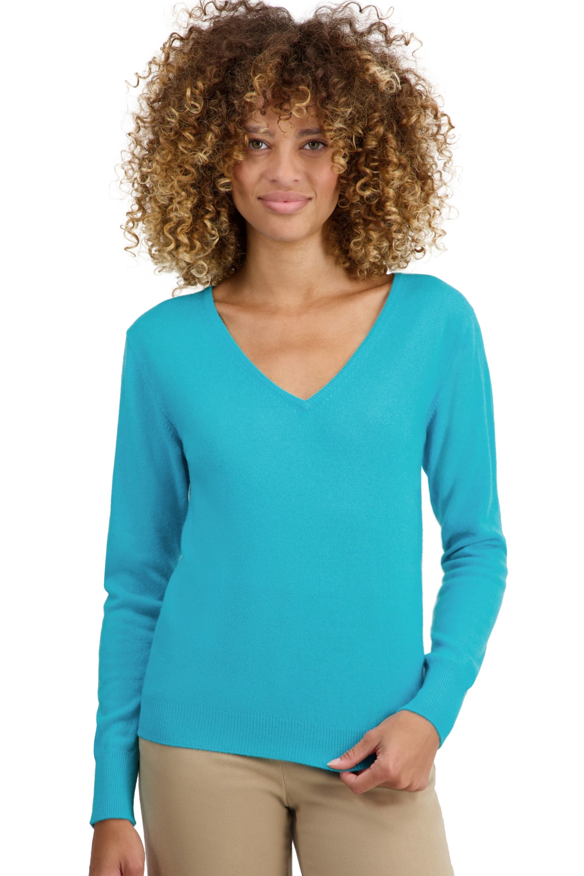 Trieste Kaschmirpullover Damen - kingfisher - Mahogany