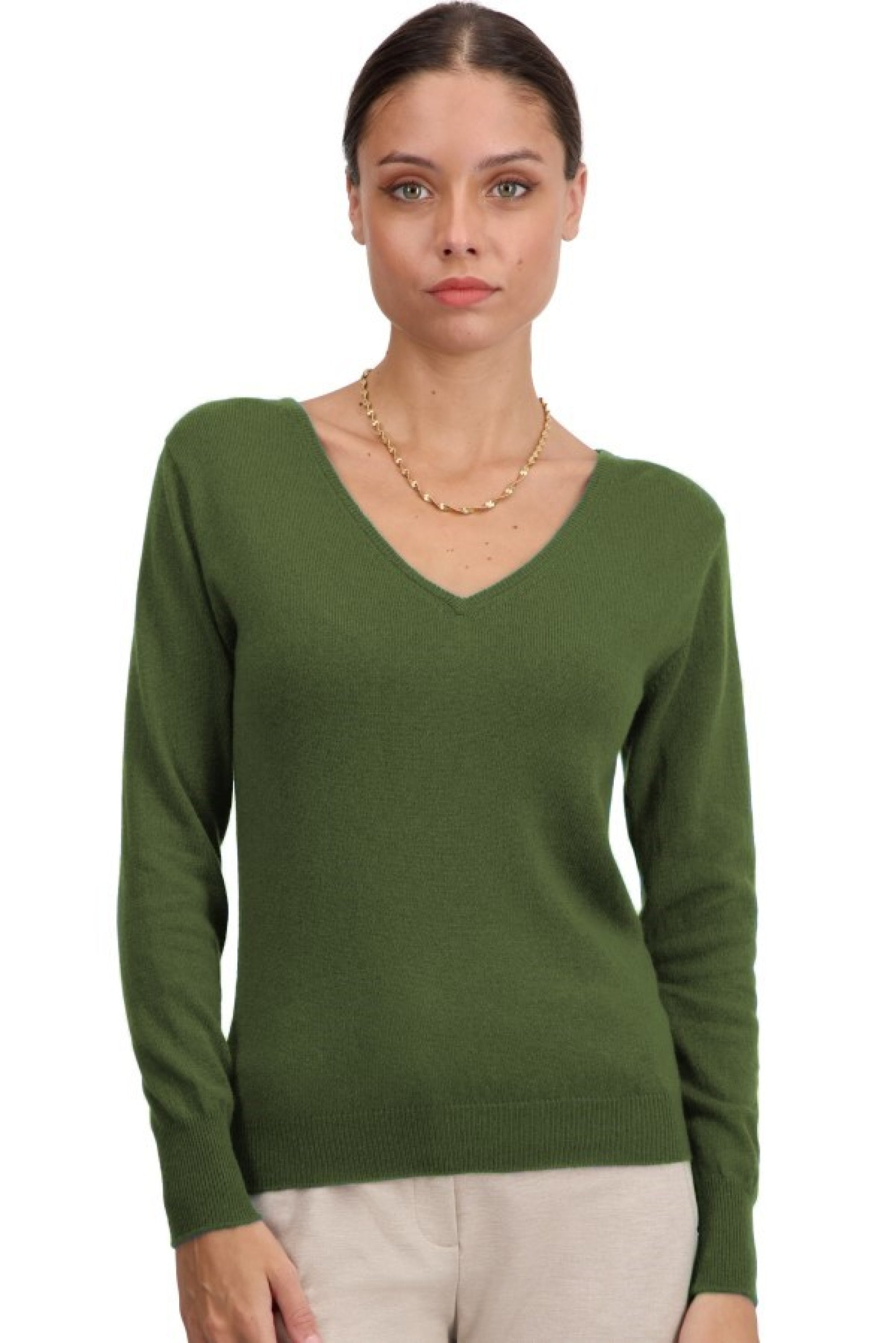 Trieste Kaschmirpullover Damen - olive - Mahogany