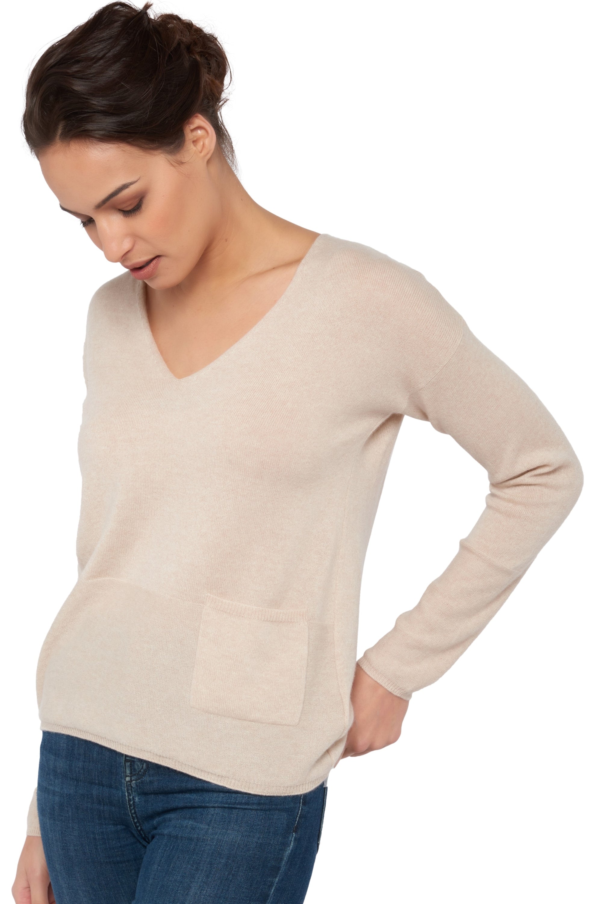 Uliana Kaschmirpullover Damen - Natural Beige - Mahogany