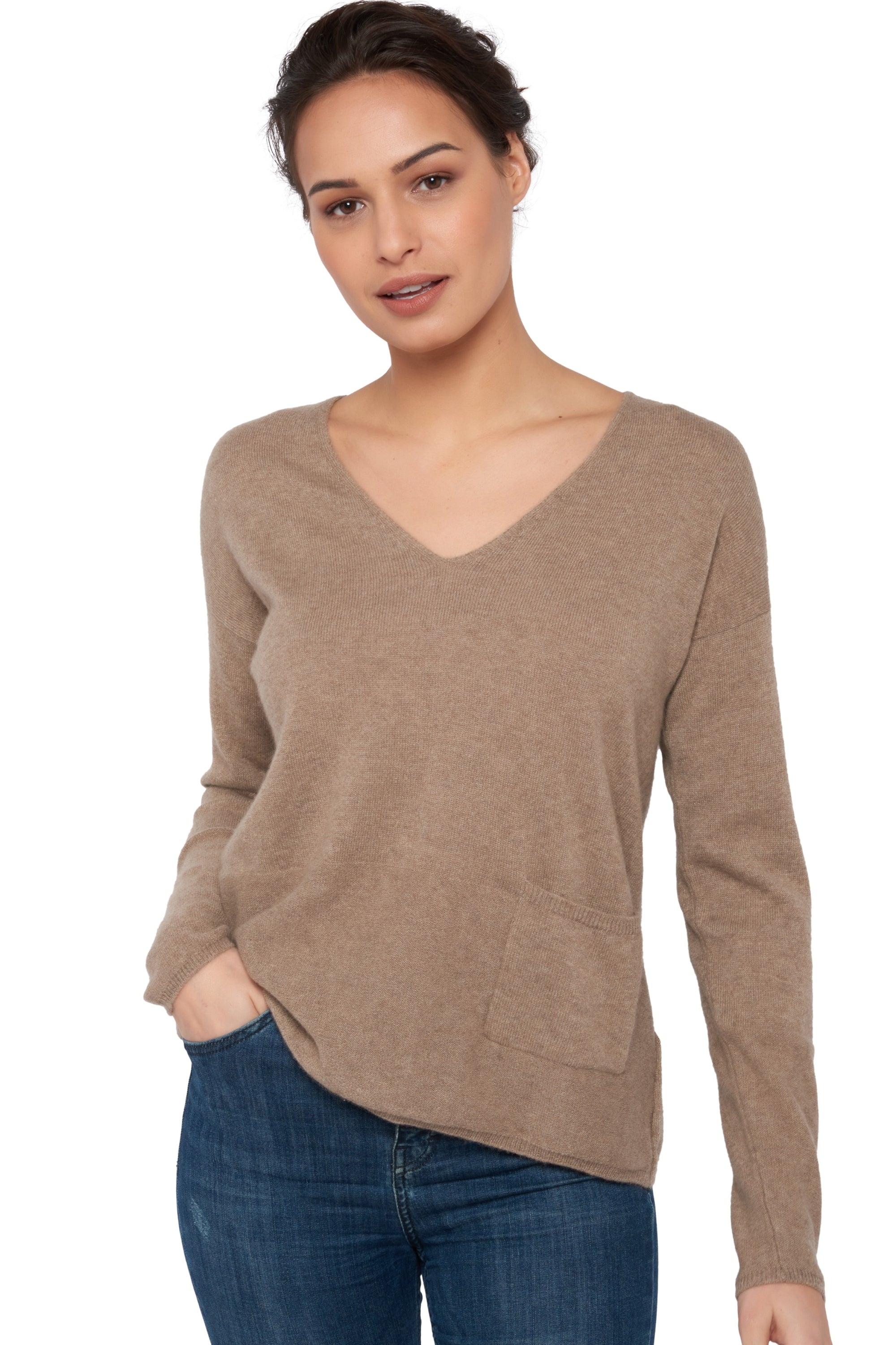 Uliana Kaschmirpullover Damen - Natural Brown - Mahogany