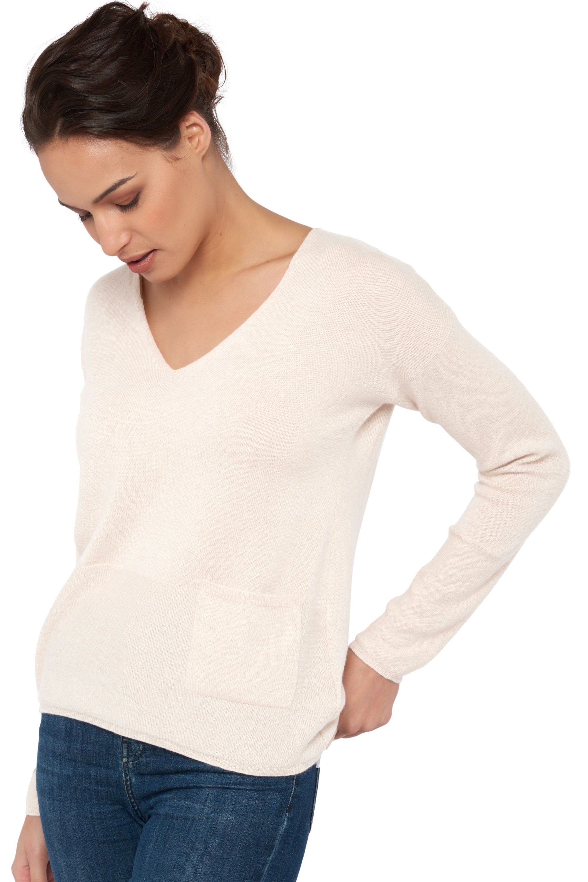 Uliana Kaschmirpullover Damen - Natural Ecru - Mahogany