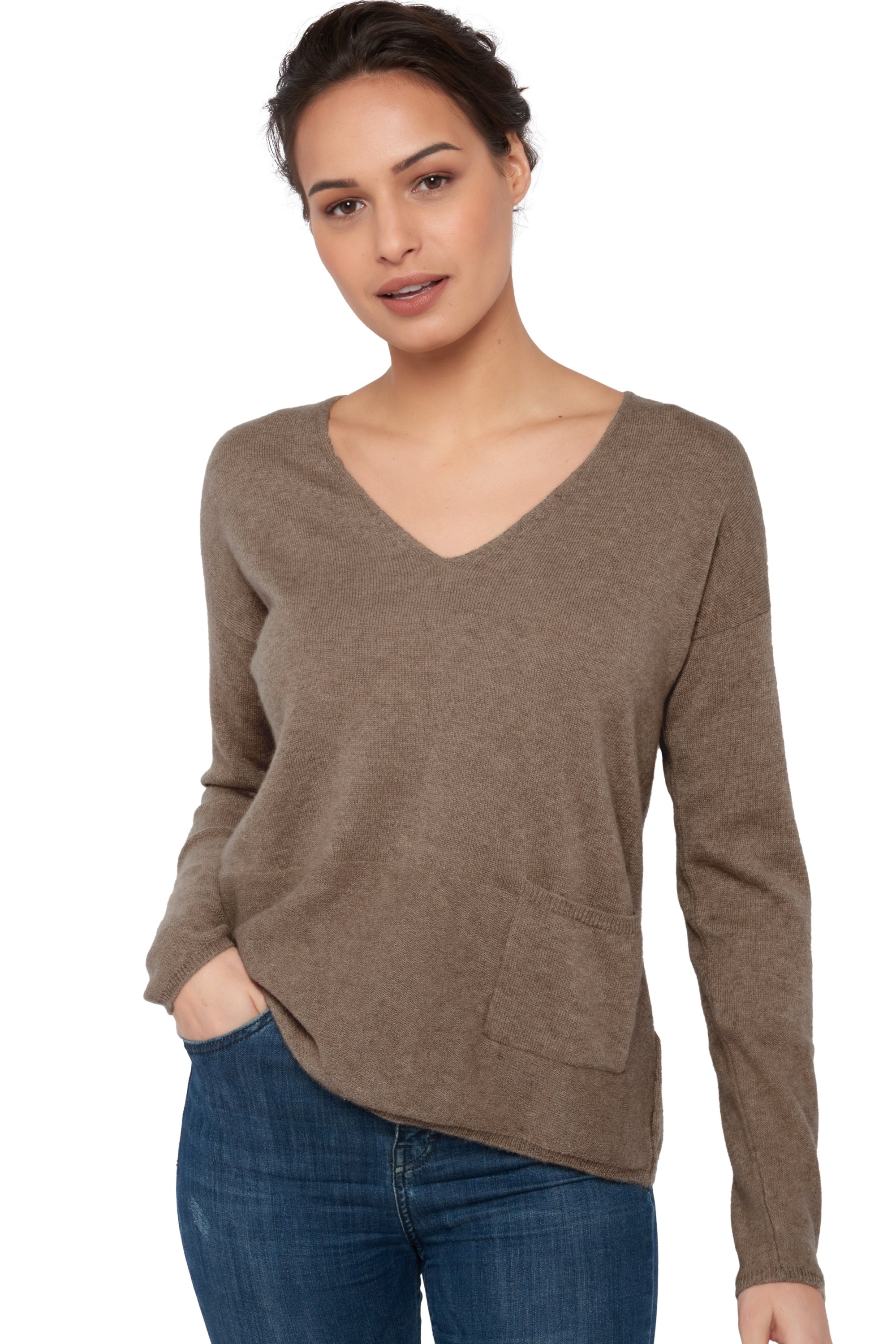 Uliana Kaschmirpullover Damen - Otter - Mahogany