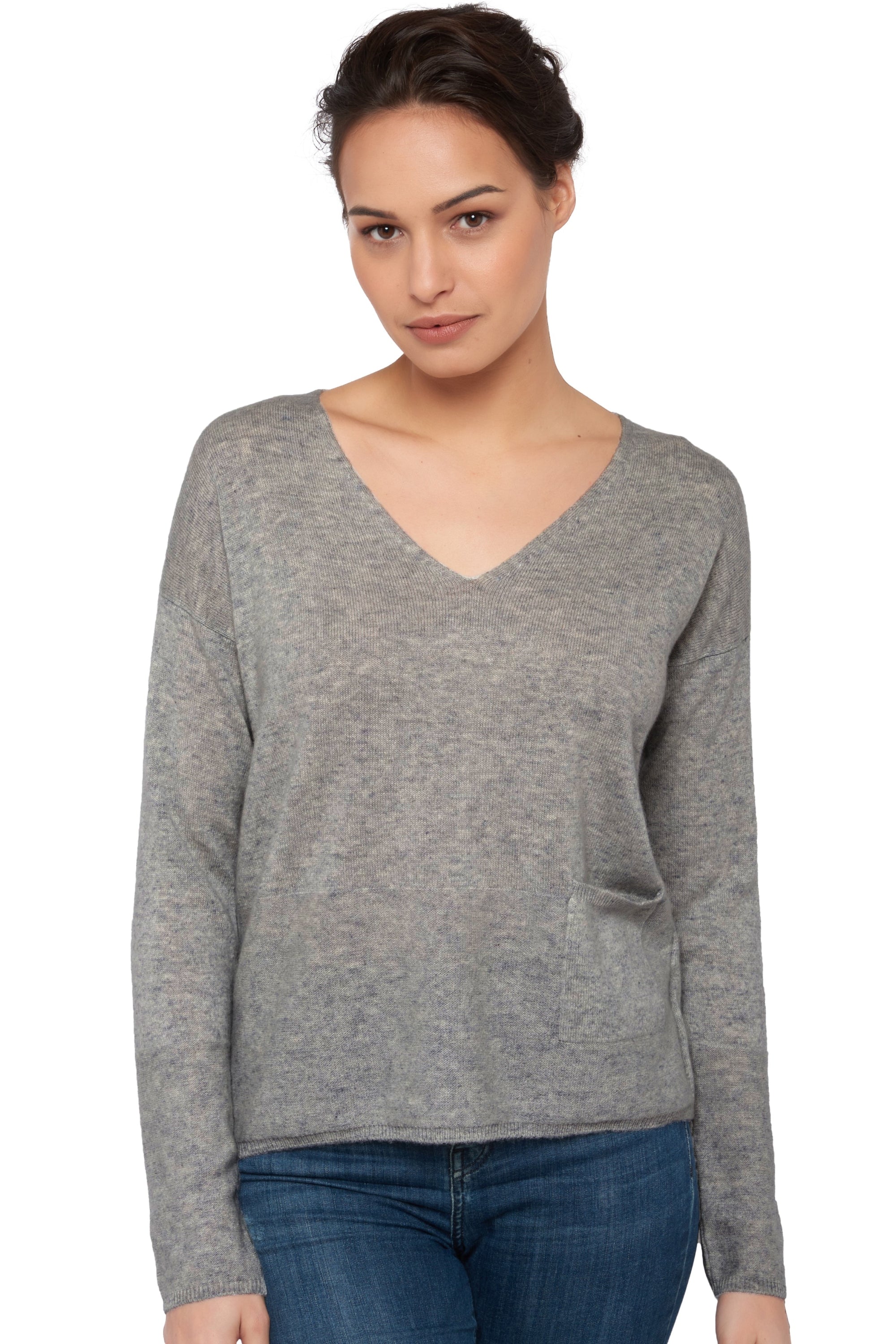 Uliana Kaschmirpullover Damen - Meliertes Grau - Mahogany