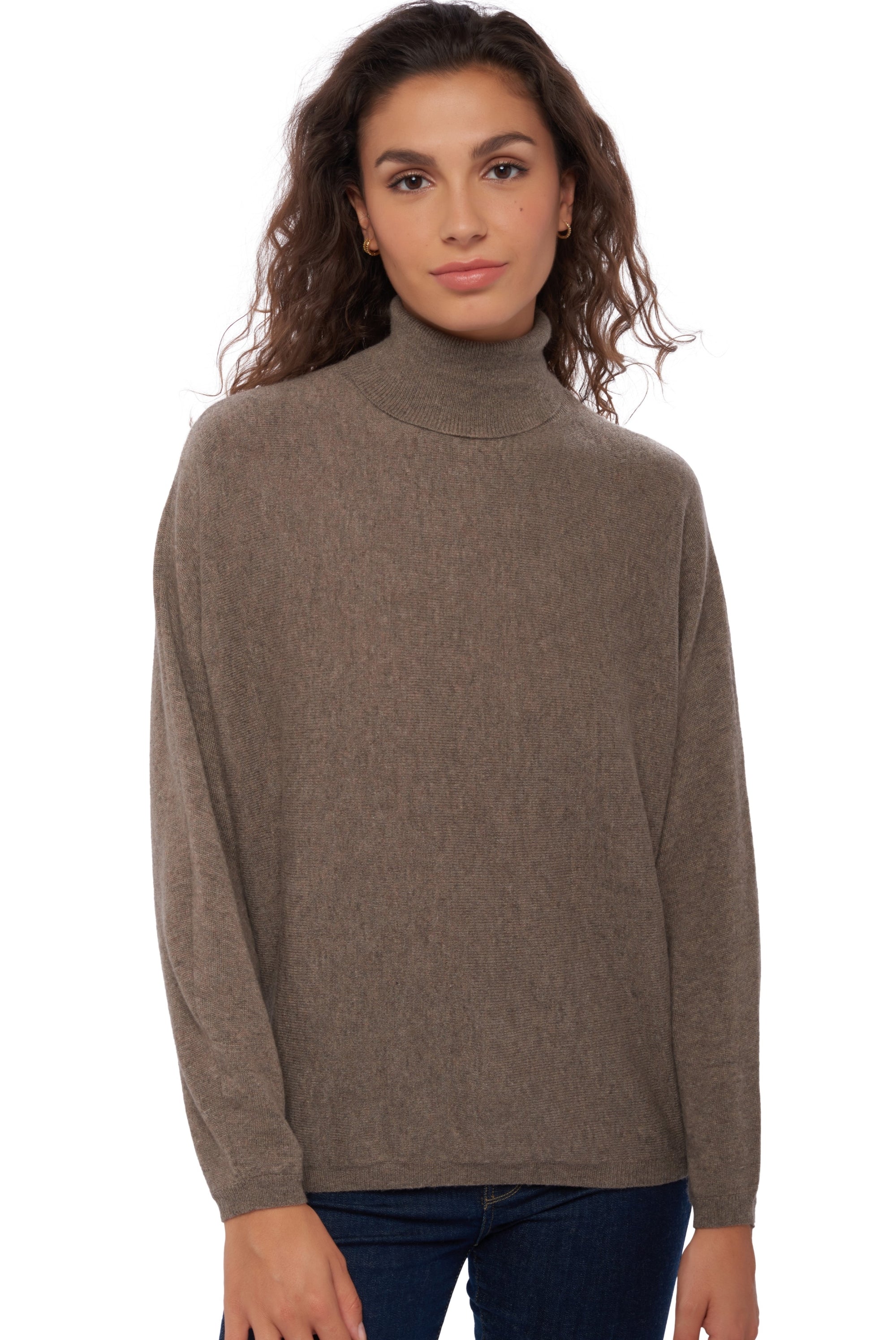 Amarillo aus Kaschmir für Damen - meliertes Marmotte - Mahogany