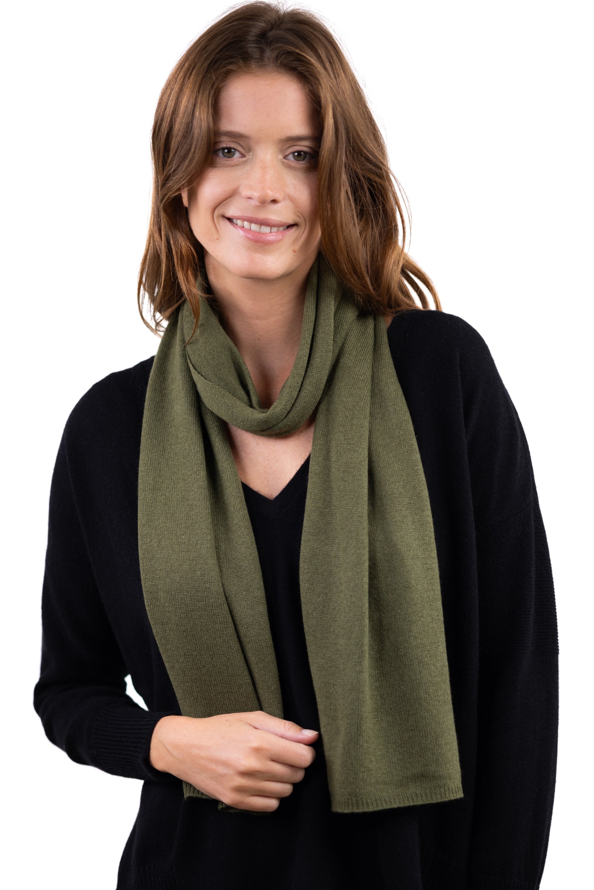 Ozone aus gemischtem Kaschmir - Olive - Mahogany