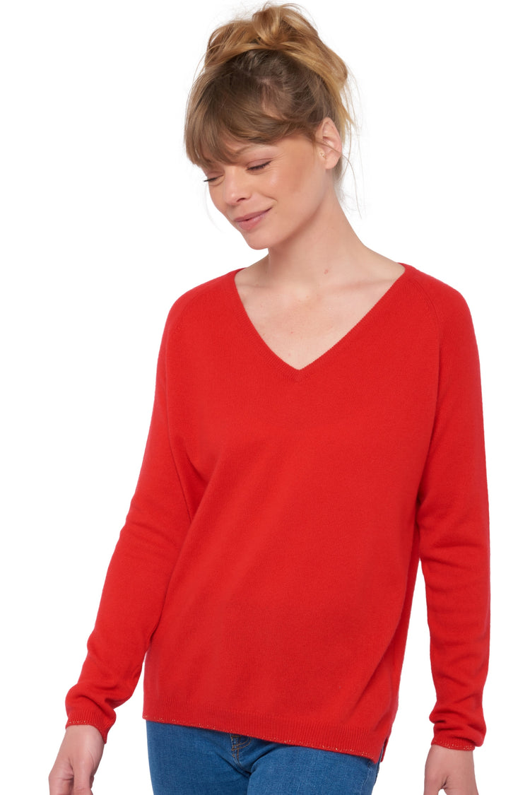 Zanjan aus Kaschmir für Damen – Rot – Mahogany