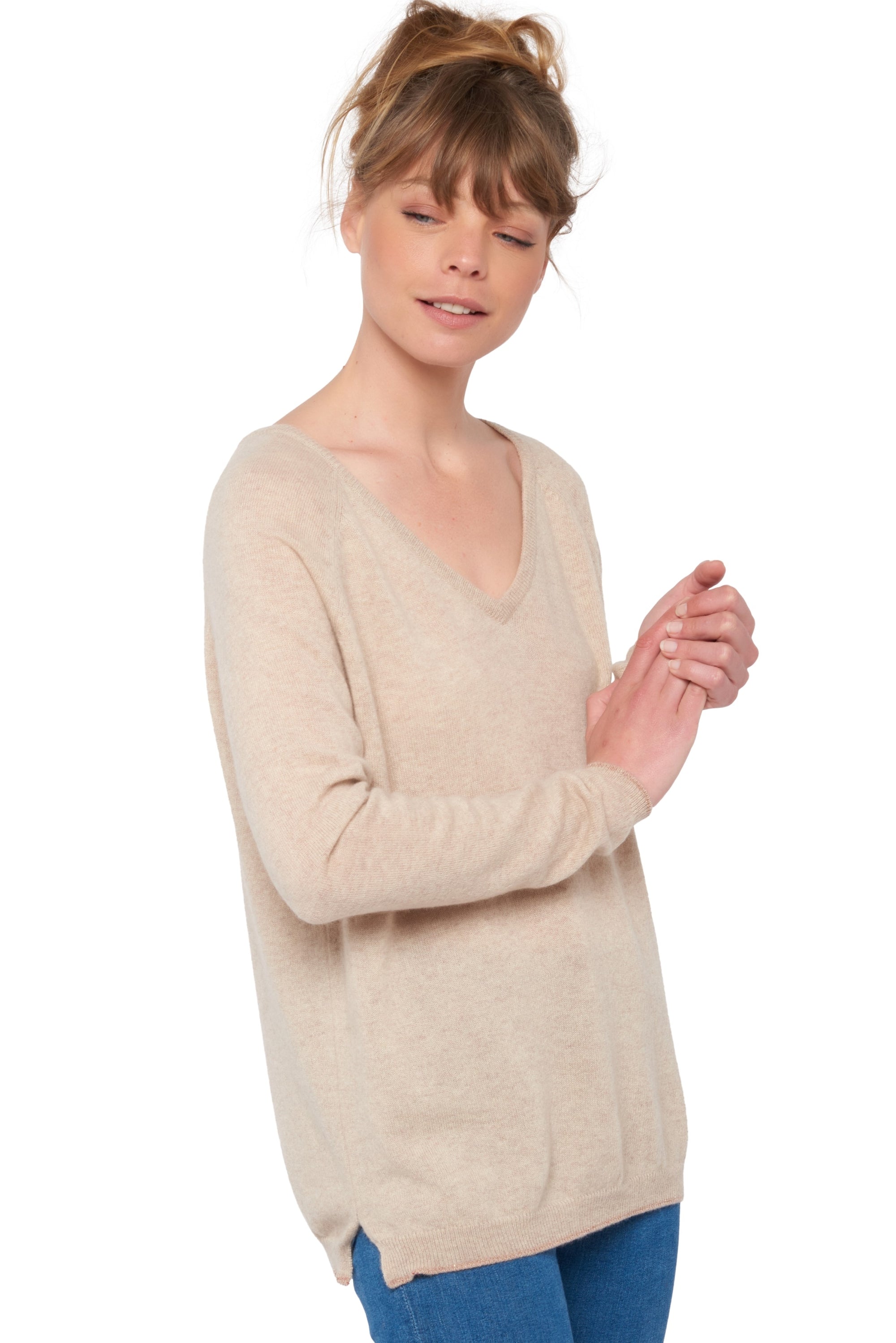 Zanjan aus Kaschmir für Damen – Natural Beige – Mahogany