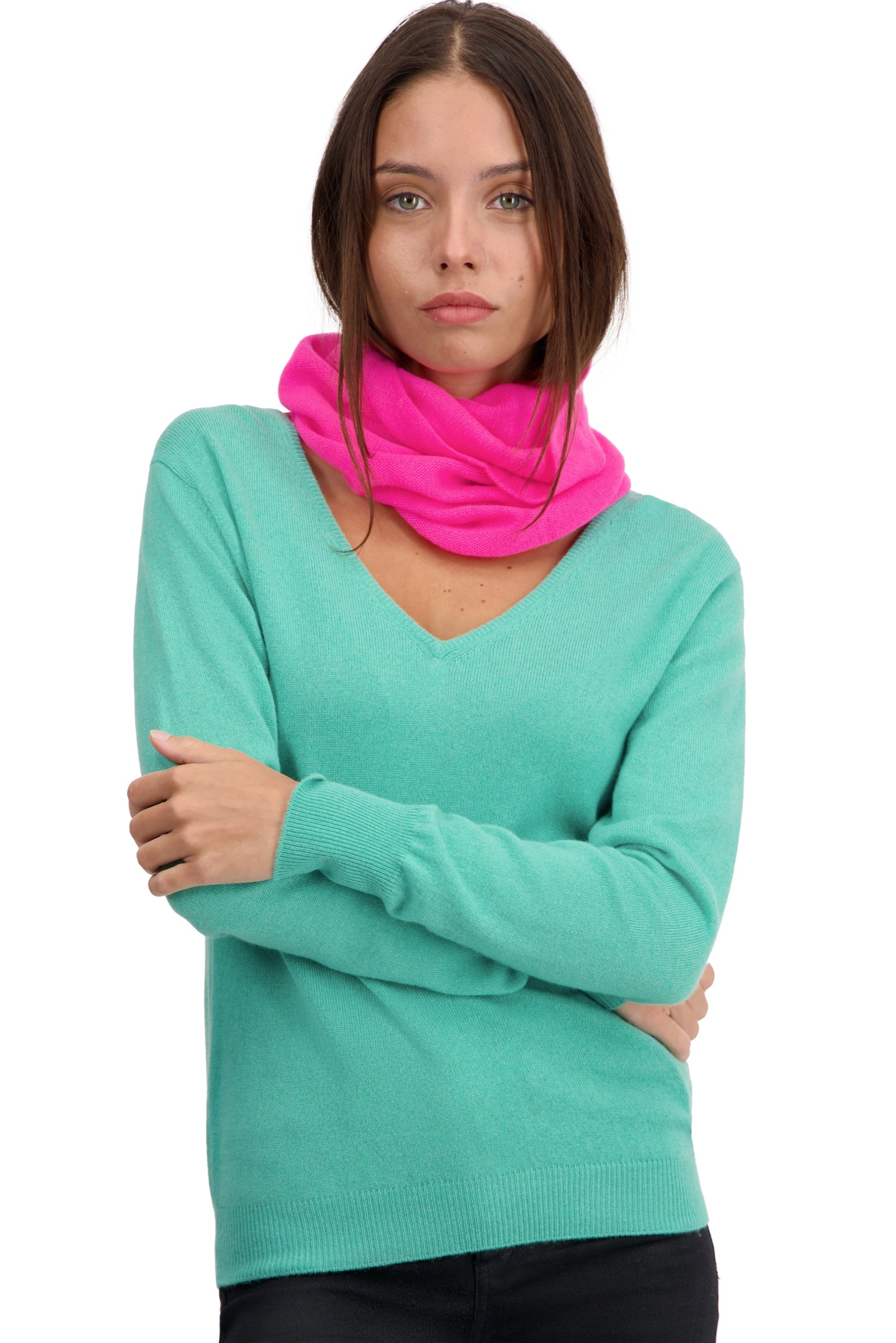 Fraise Kaschmirpullover Damen - dayglo - Mahogany