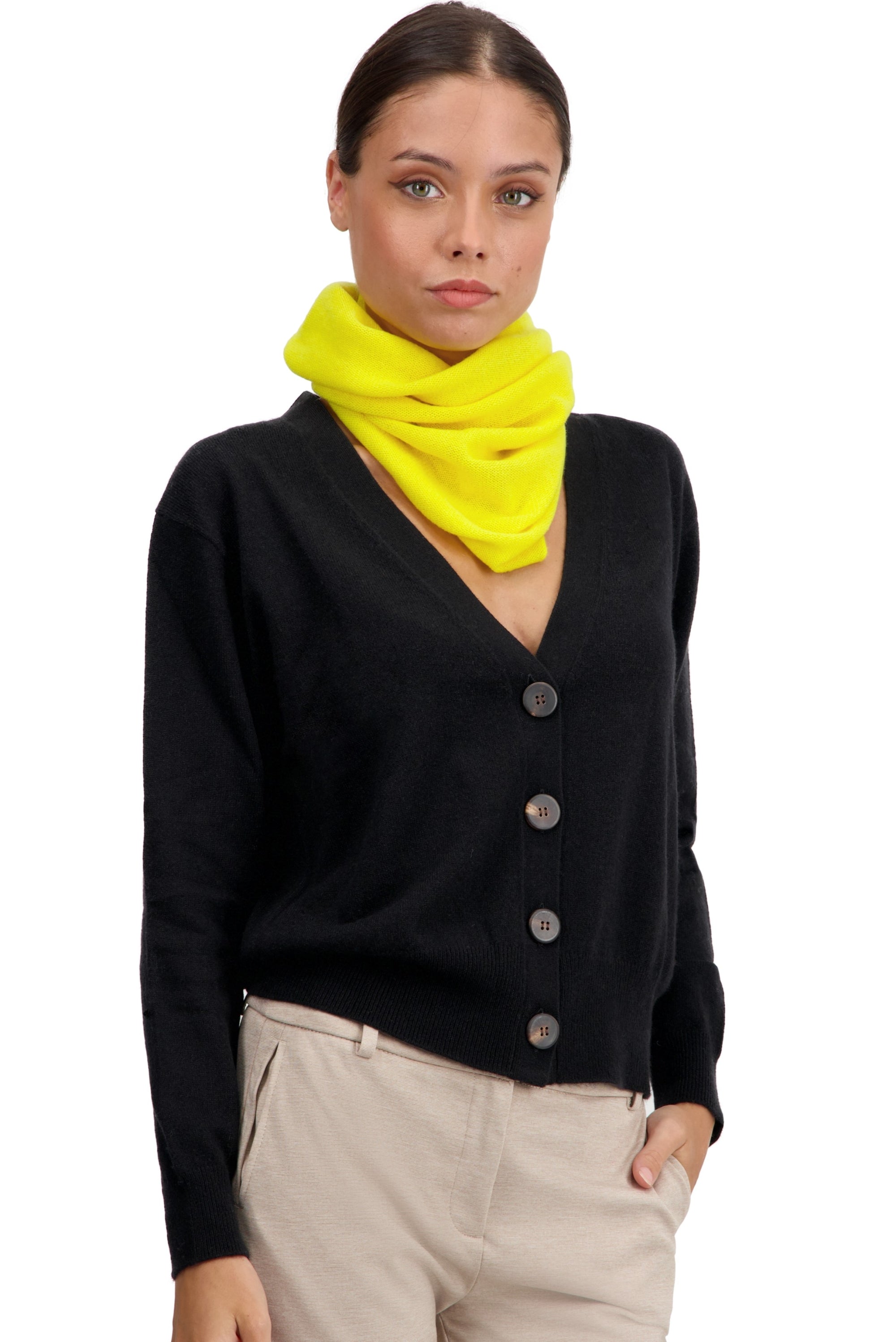 Fraise Kaschmirpullover Damen - Zitronengelb - Mahogany