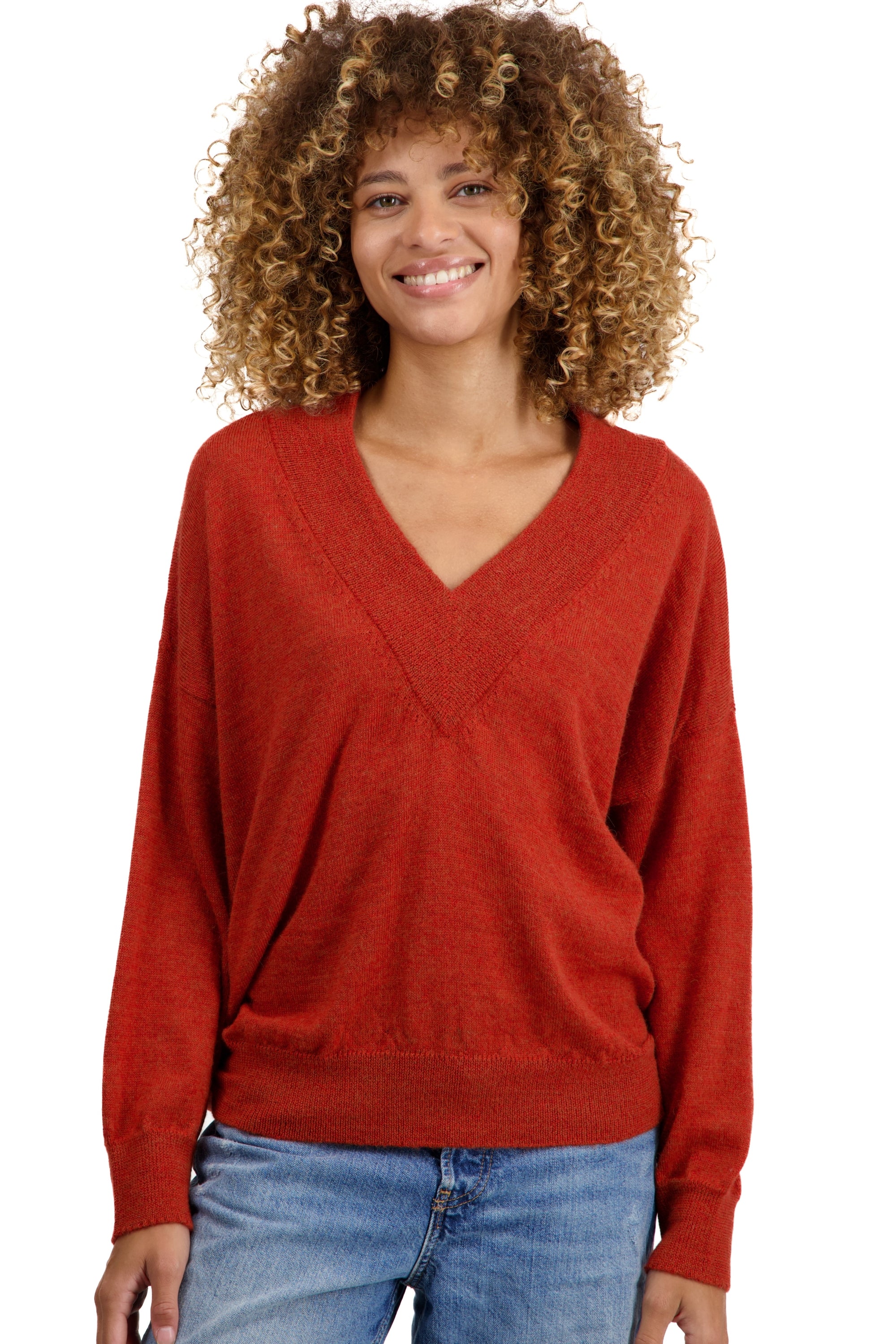 Versailles aus Baby-Alpaka für Damen - pumpkin - Mahogany