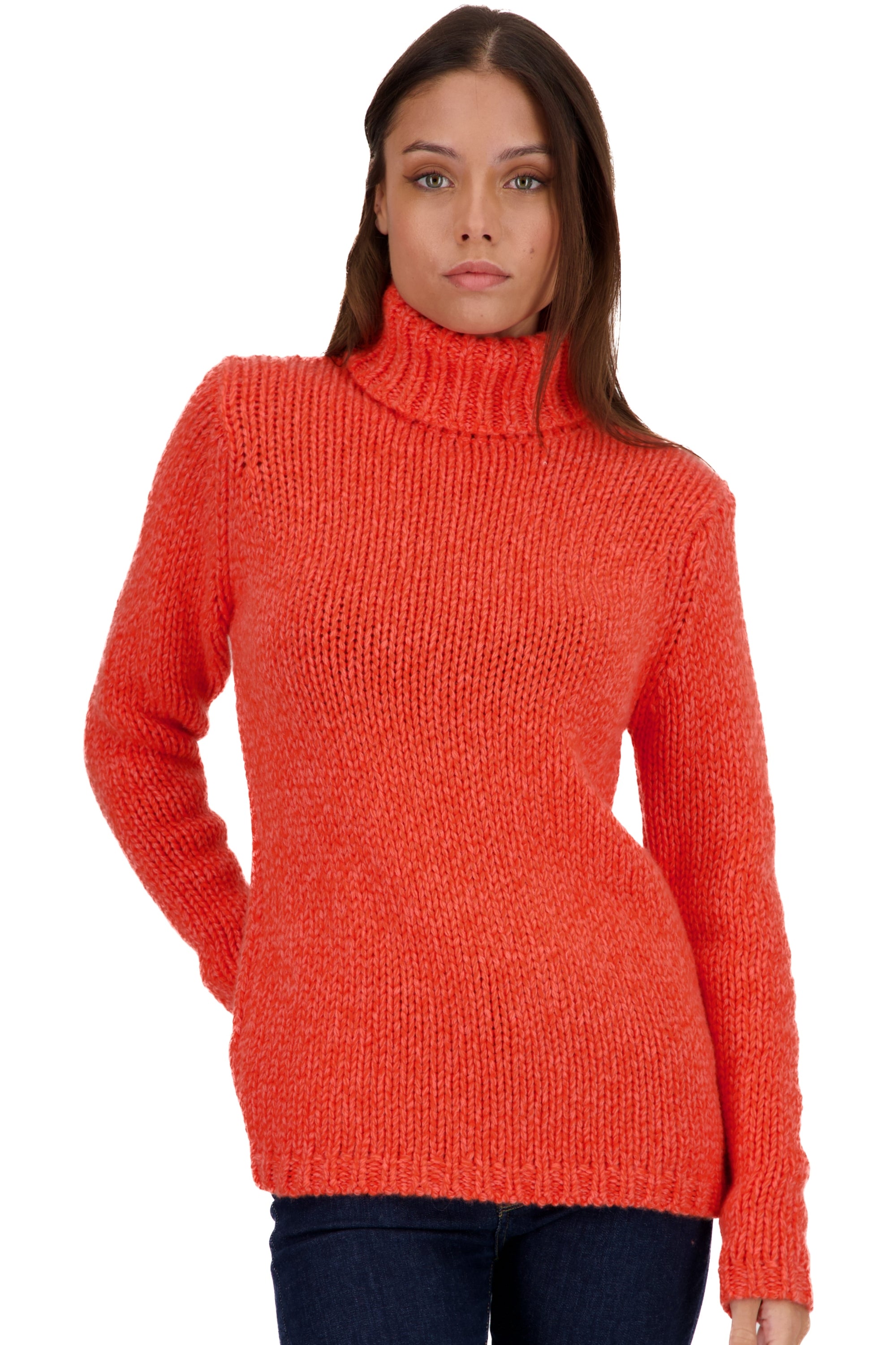 Vicenza Kaschmirpullover Damen - peach / bloody orange - Mahogany