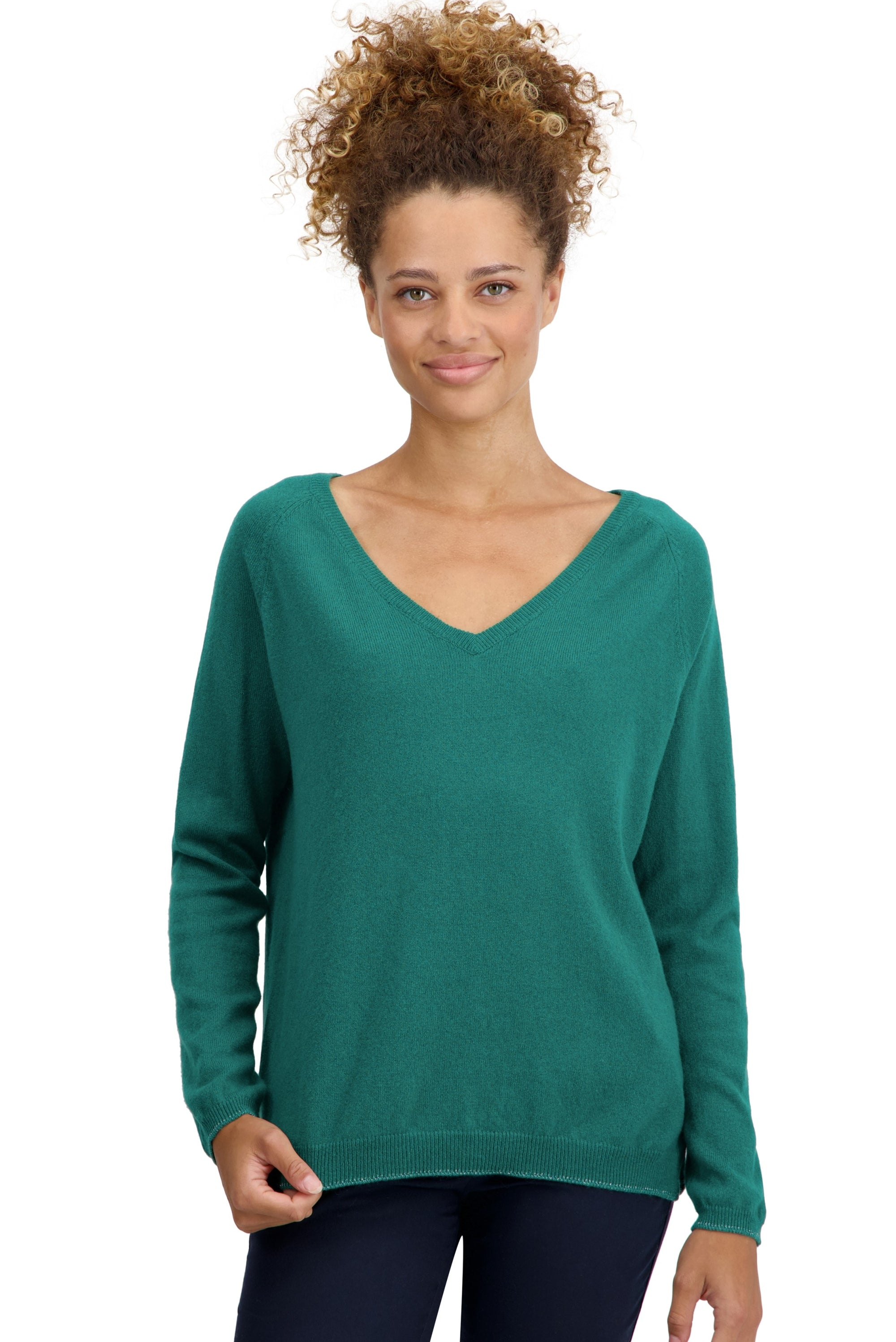 Zanjan aus Kaschmir für Damen – Vert Anglais – Mahogany