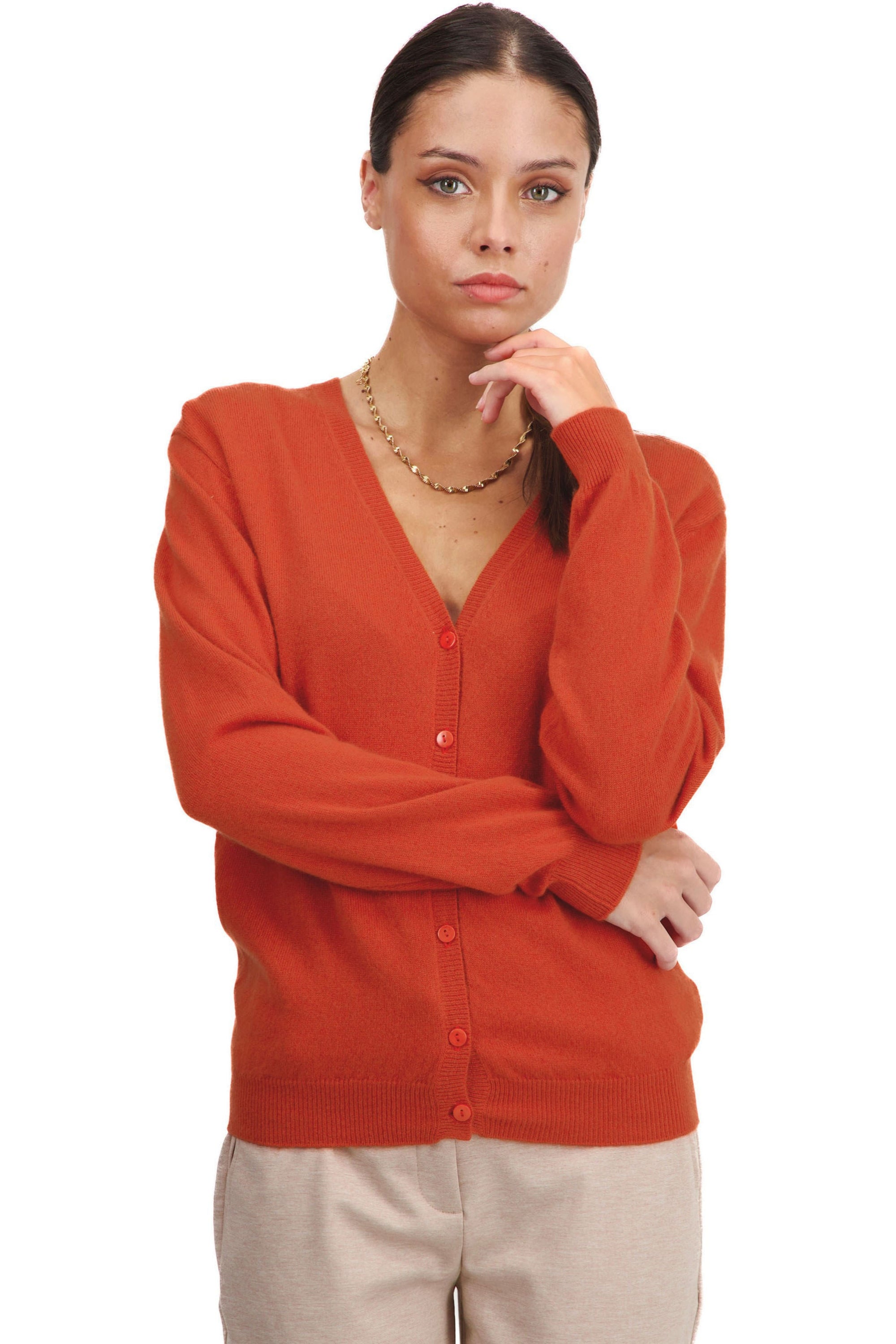 Taline Kaschmirpullover Damen - marmelade - Mahogany