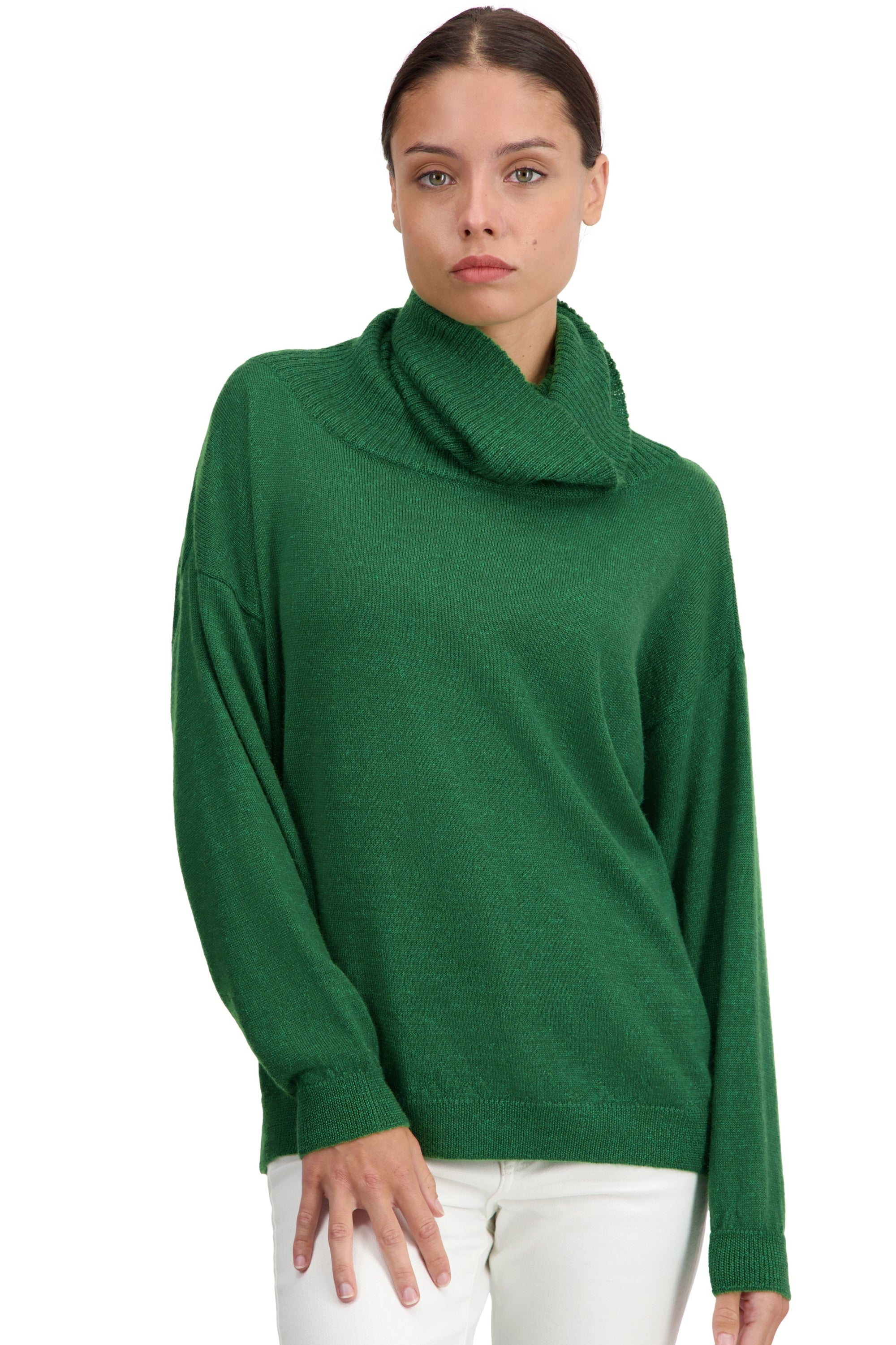 Tanis aus Baby-Alpaka für Damen – Green Leaf – Mahogany