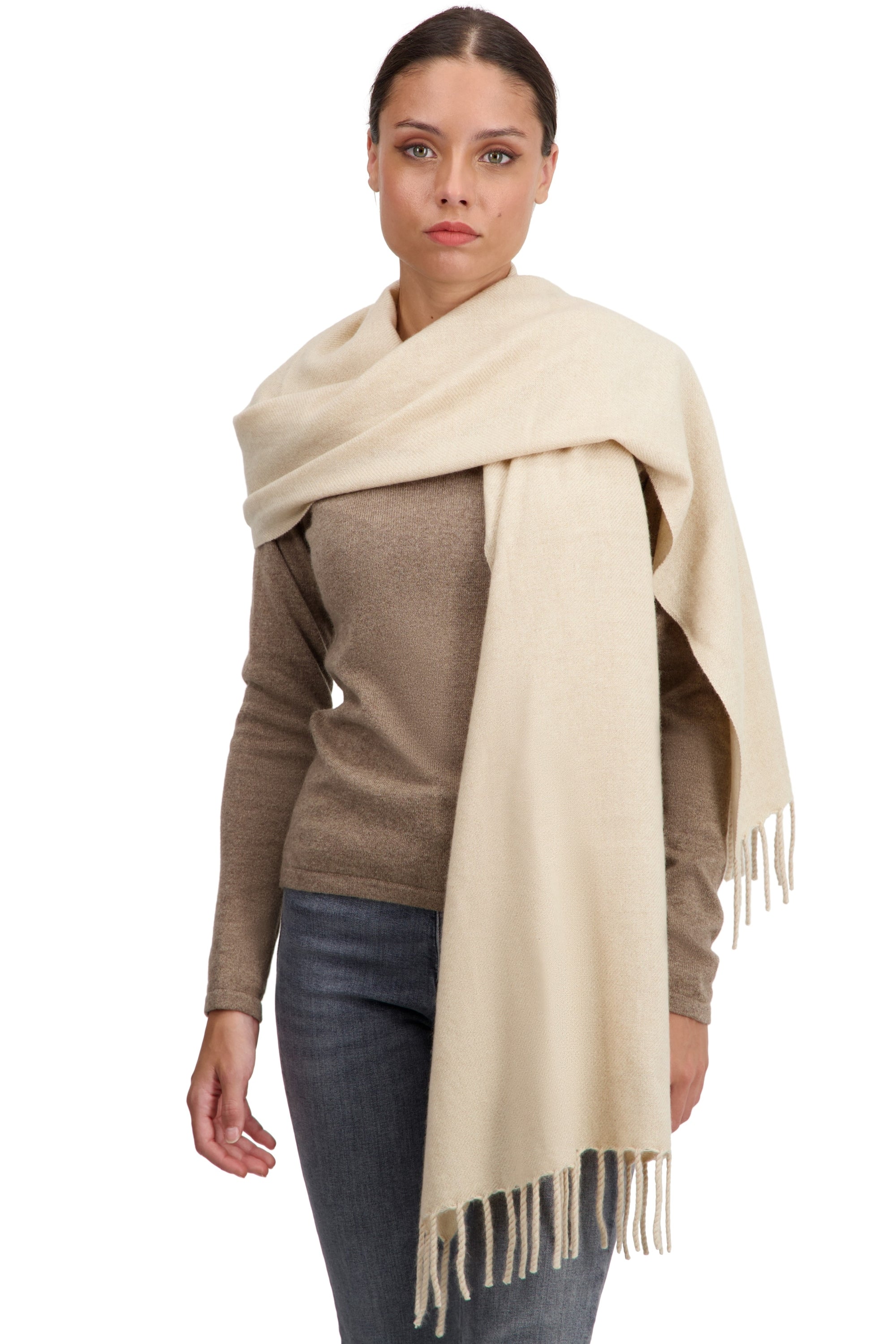 Tartempion aus Kaschmir für Damen - natural beige - Mahogany