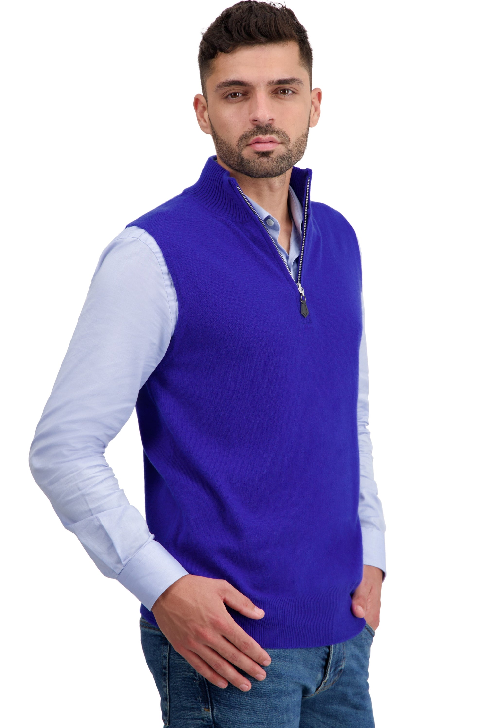 Texas aus Kaschmir Herren - bleu regata - Mahogany