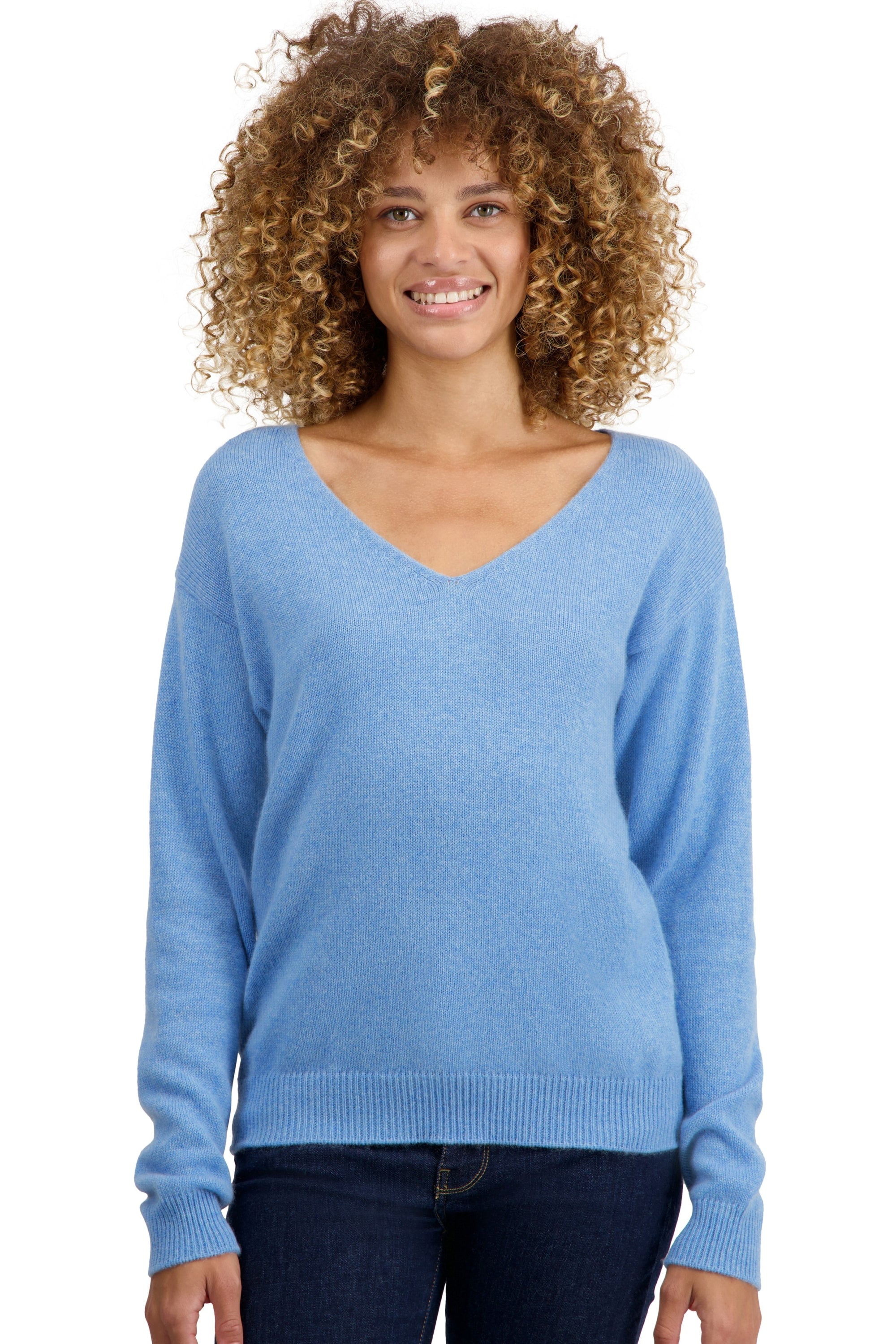 Kaschmirpullover, 100 % Kaschmir, Damen, V-Ausschnitt, gerader Schnitt, lange Ärmel, normal / 2- und 4-fädig, normales Strickgewebe, Mahogany