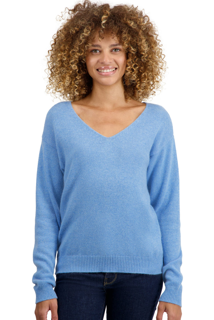 Kaschmirpullover, 100 % Kaschmir, Damen, V-Ausschnitt, gerader Schnitt, lange Ärmel, normal / 2- und 4-fädig, normales Strickgewebe, Mahogany