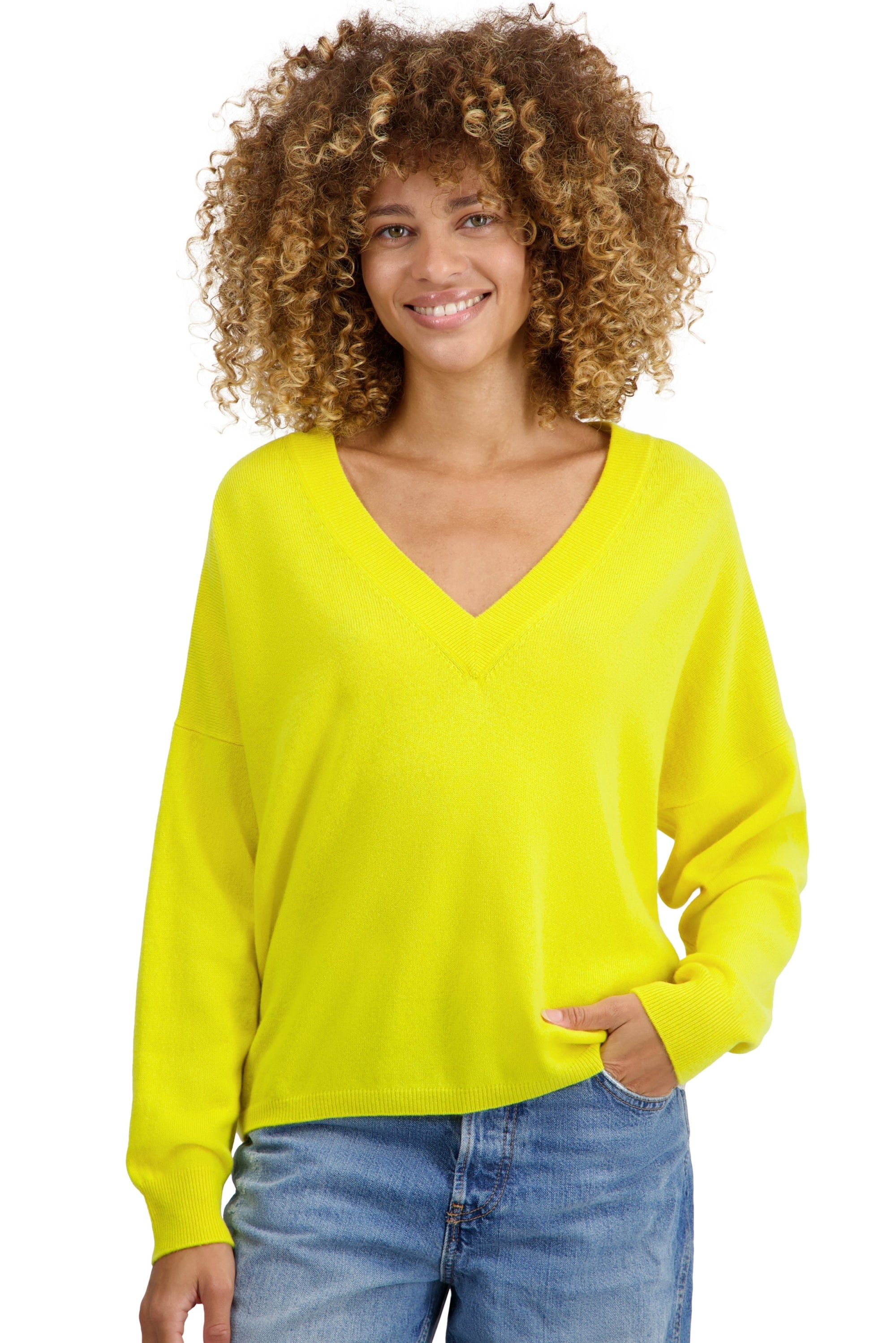 Theia aus Kaschmir für Damen - jaune citric - Mahogany