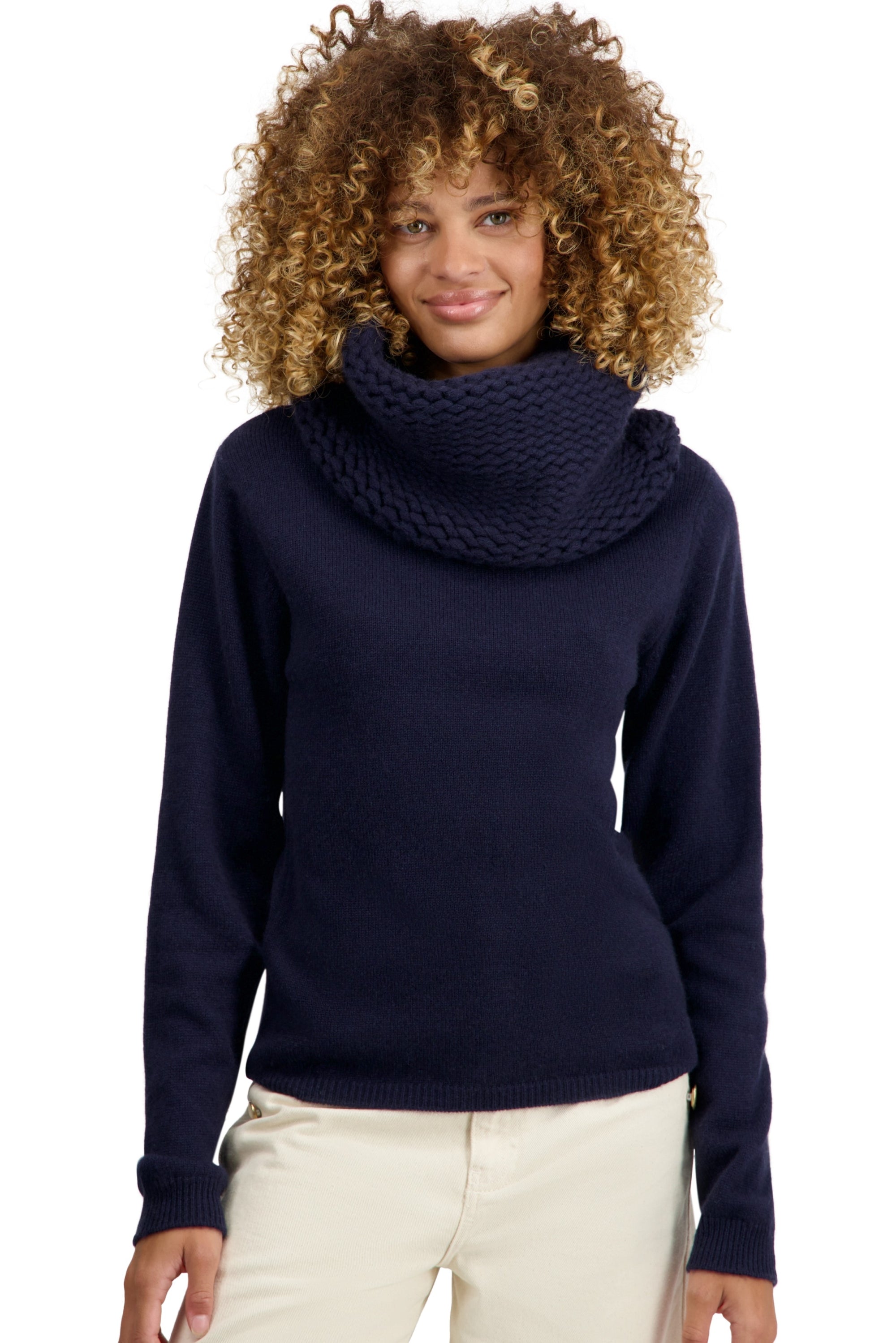 Kaschmirpullover, 100 % Kaschmir, Damen, Rollkragen, gerade Schnittform, lange Ärmel, grob / 6 Fäden und mehr, normale Strickweise, Mahogany