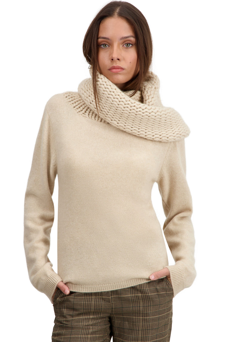 Tisha aus Kaschmir für Damen - natural beige - Mahogany
