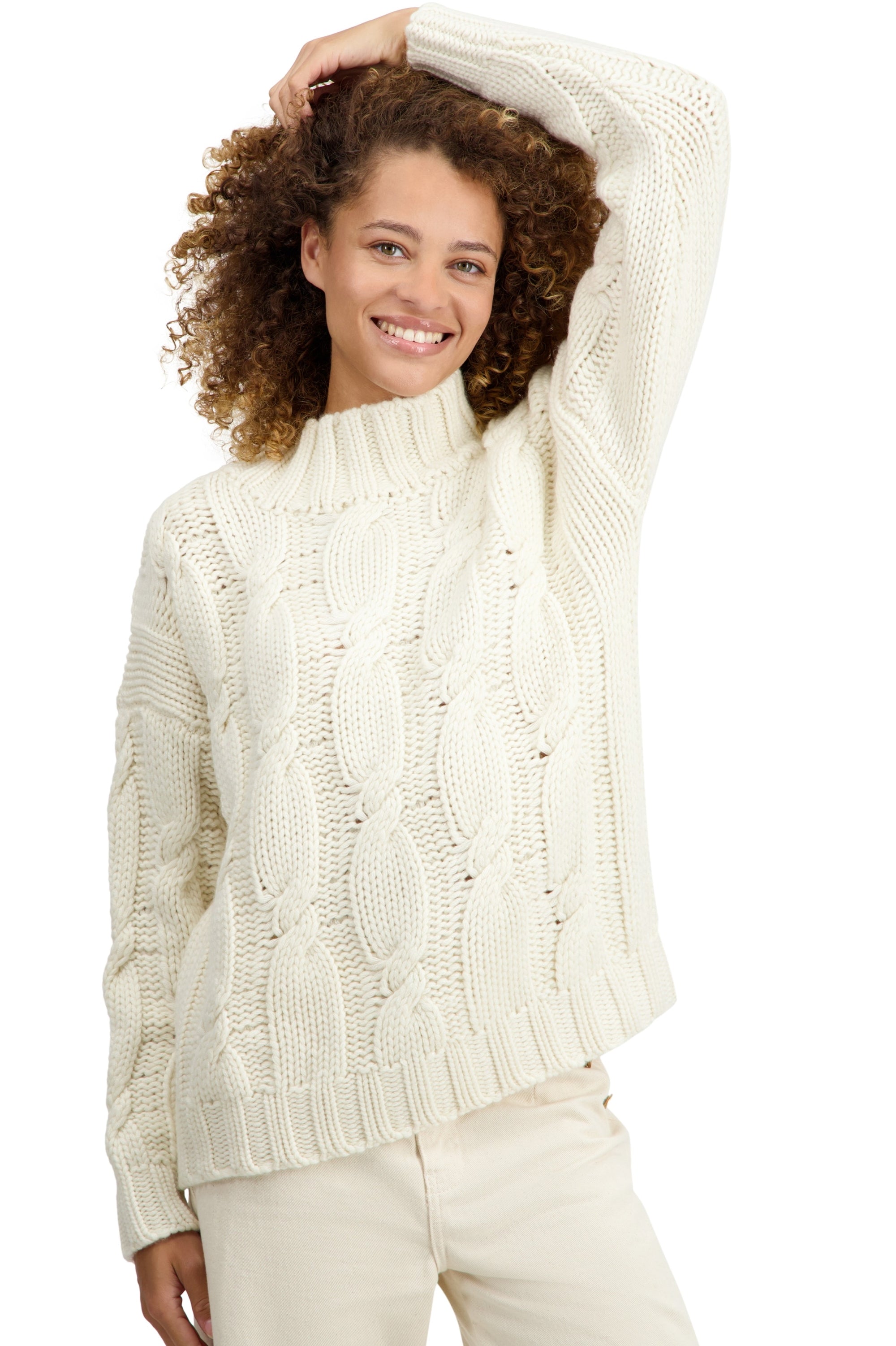 Twiggy aus Kaschmir für Damen - natural écru - Mahogany
