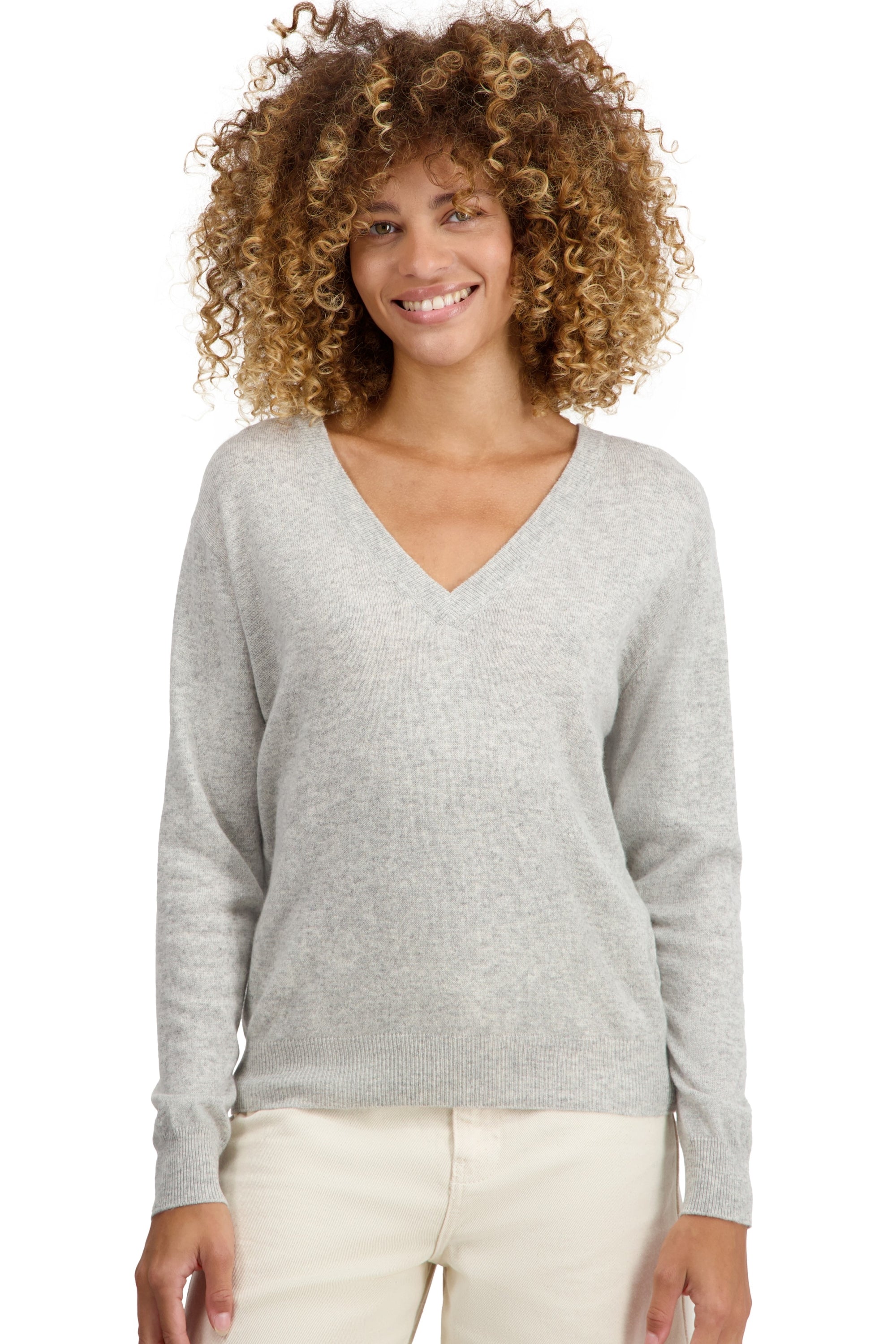 Tornade Kaschmirpullover Damen - meliertes Flanell - Mahogany