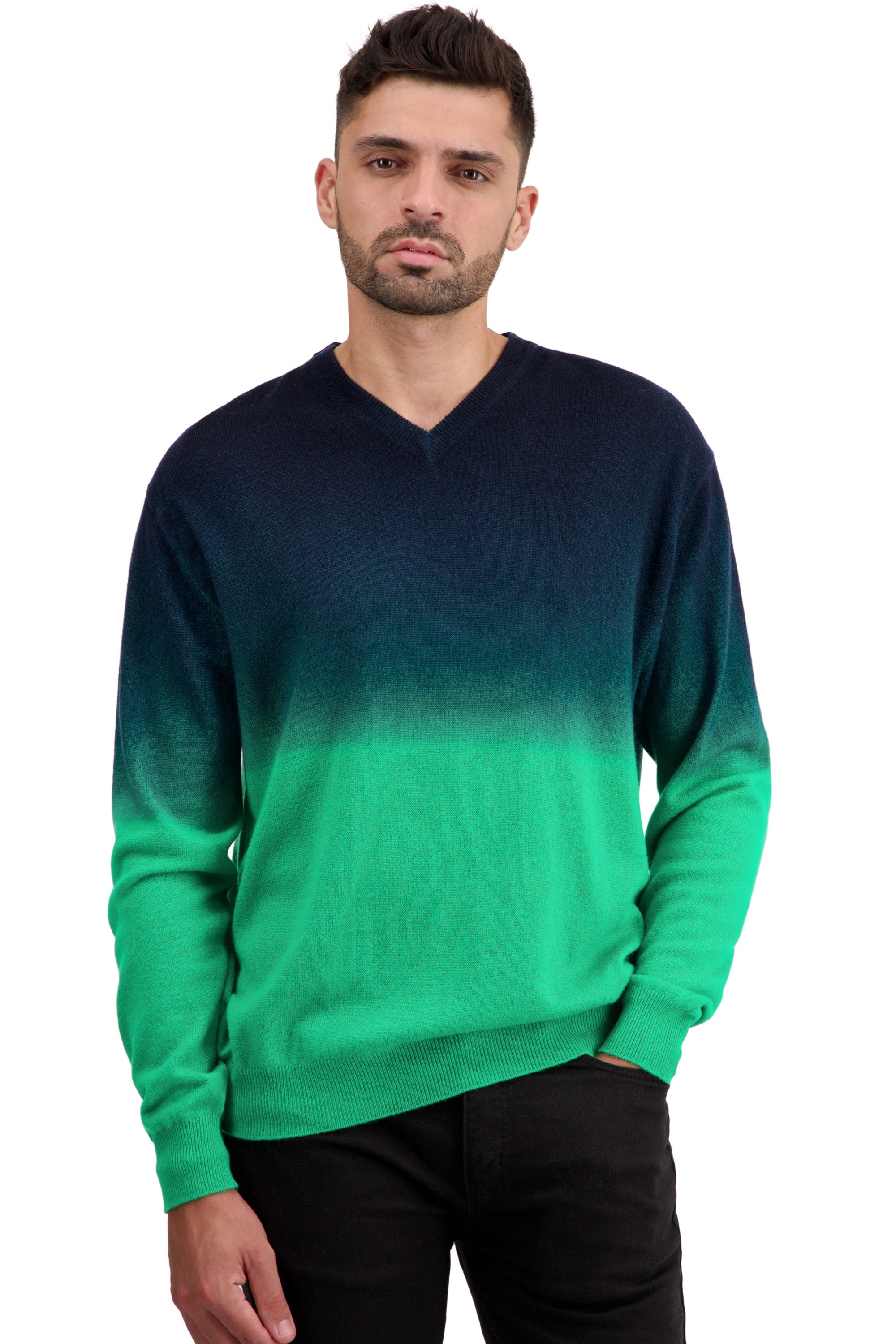 Telaviv aus Kaschmir für Herren - new green / marine foncé - Mahogany