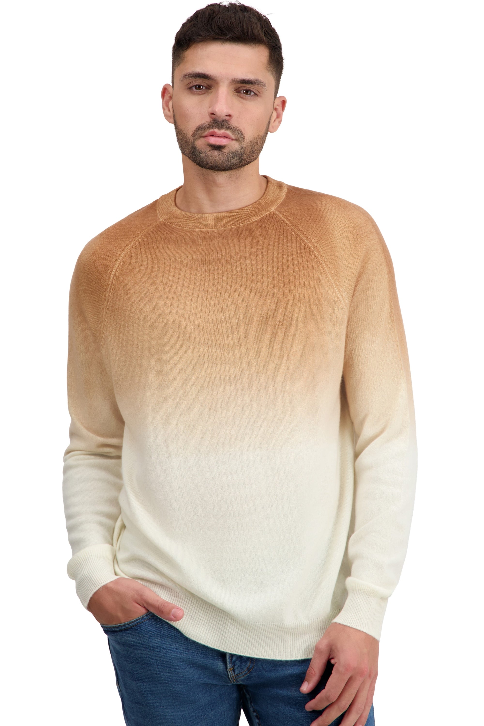 Ticino aus Kaschmir Herren - natural écru / camel - Mahogany