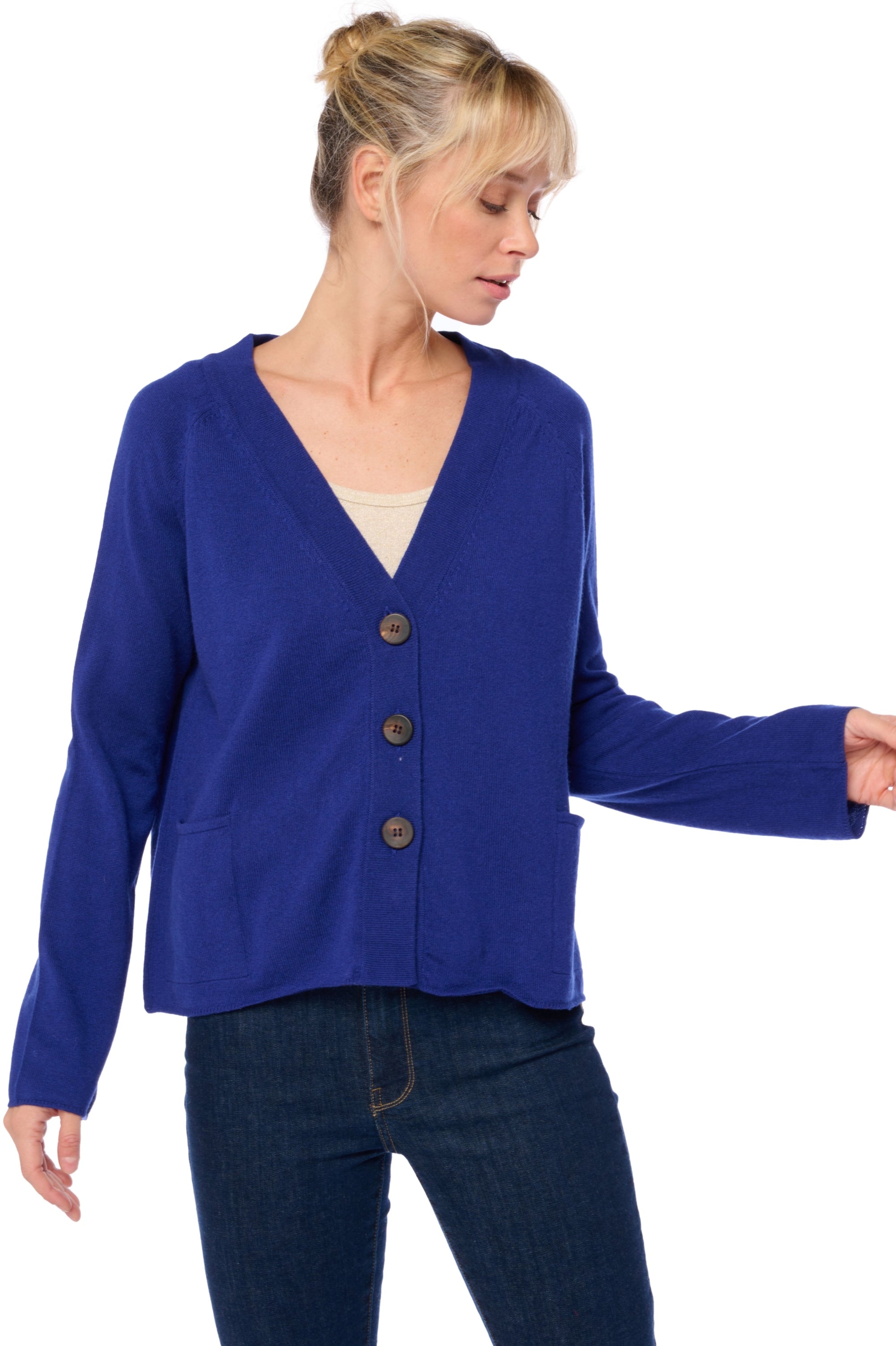 Chana Kaschmirpullover Damen - ultra marine - Mahogany