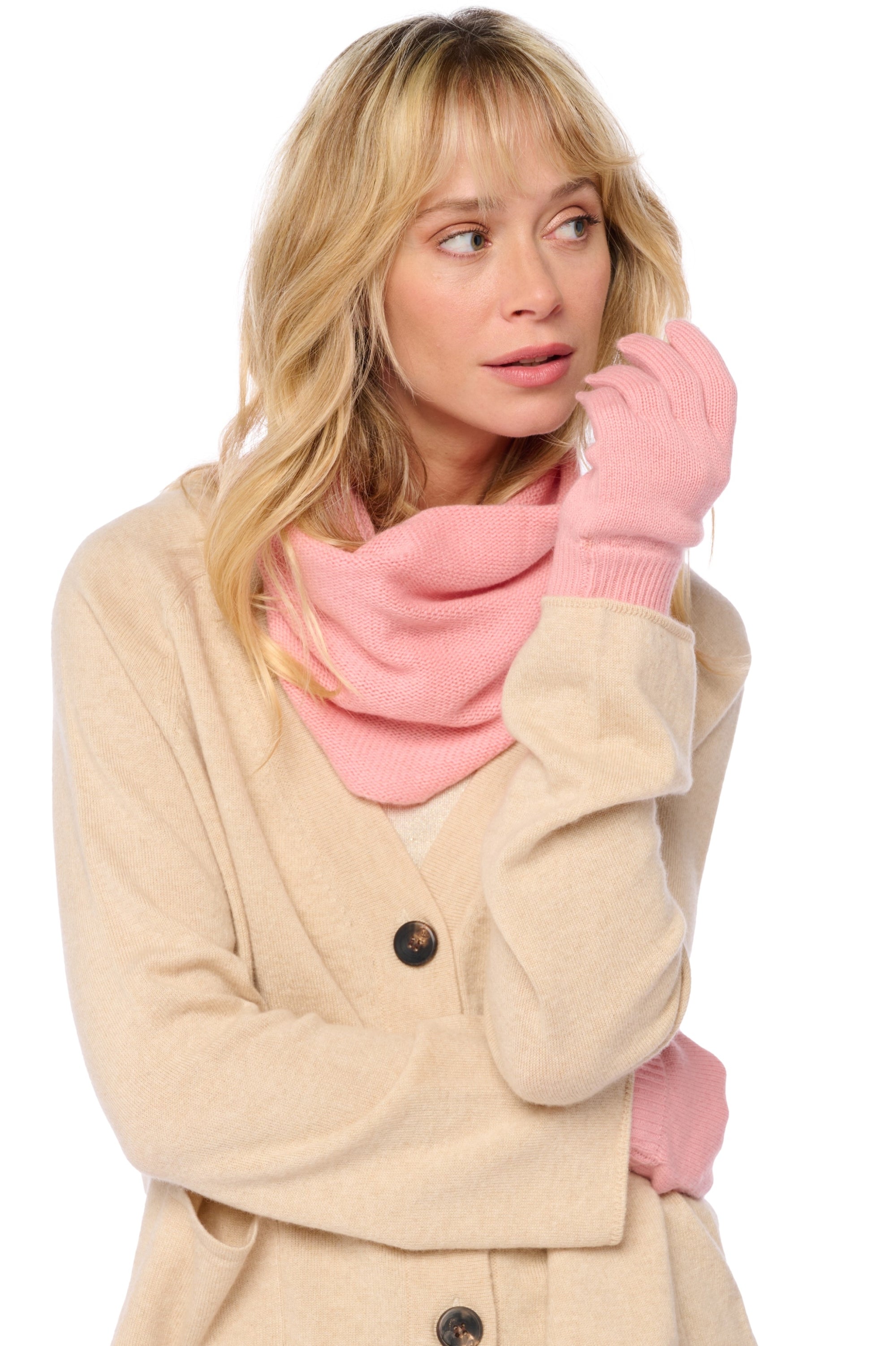 Manine aus Kaschmir für Damen - tea rose - Mahogany