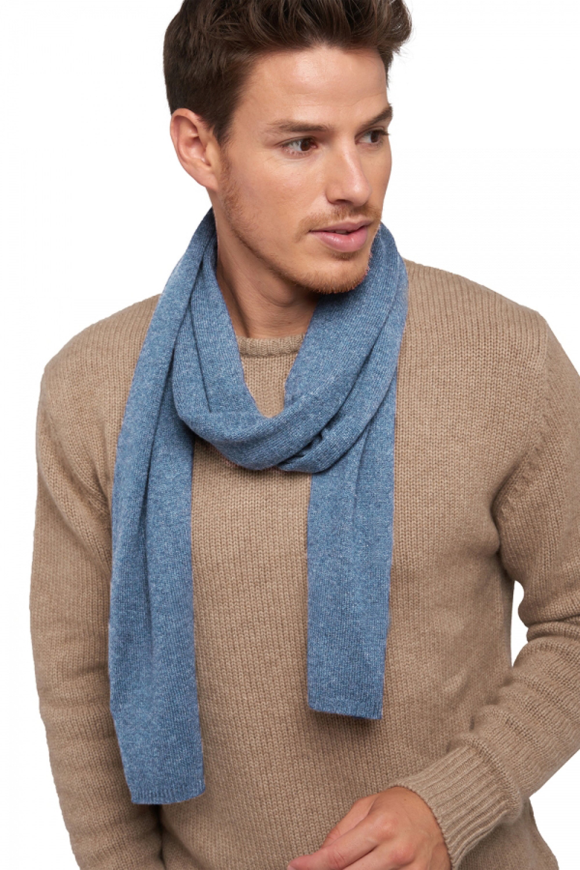 Woolozone aus Kaschmir und gemischter Wolle - meliertes Jeansblau - Mahogany