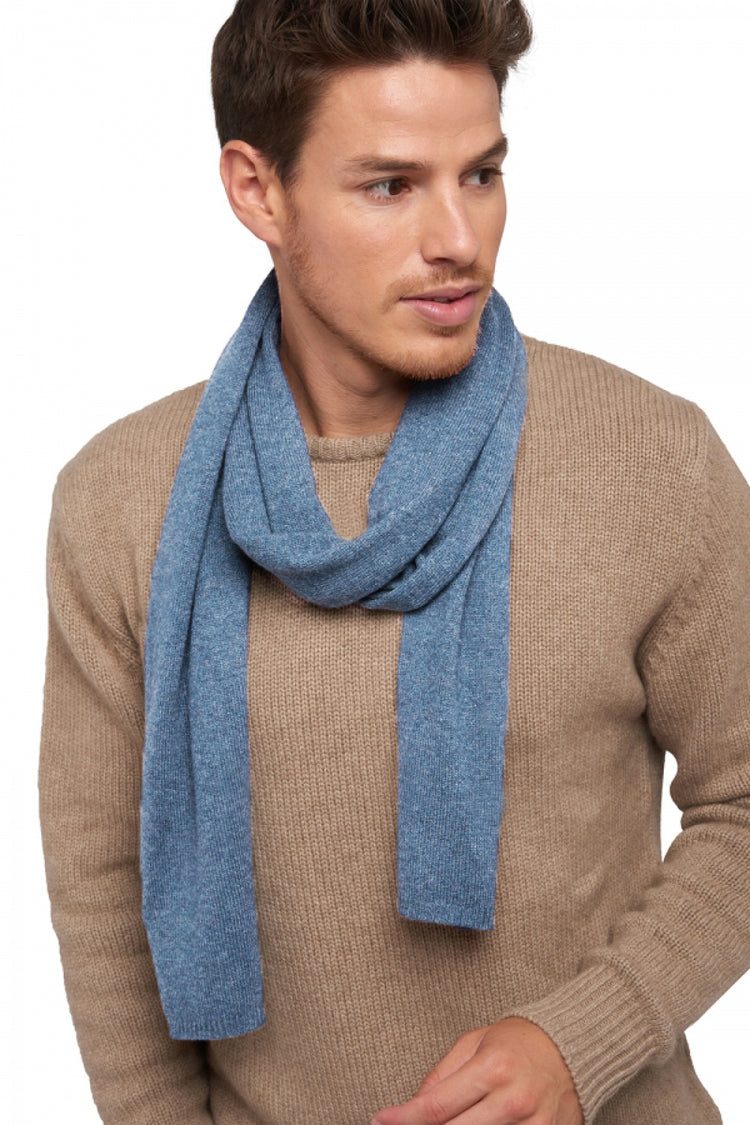 Woolozone aus Kaschmir und gemischter Wolle - meliertes Jeansblau - Mahogany