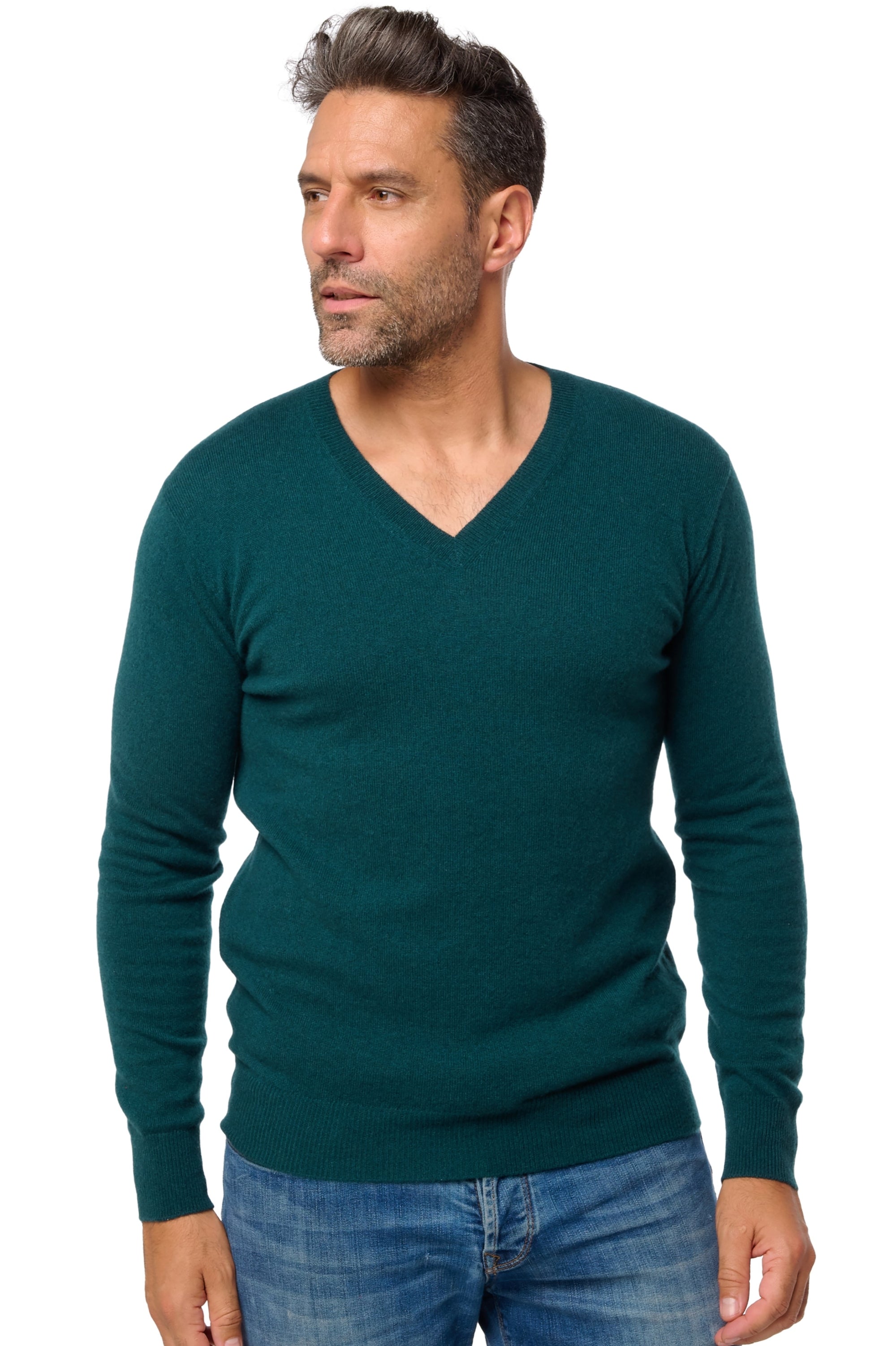 Tor Kaschmirpullover Herren - vert emeraude - Mahogany