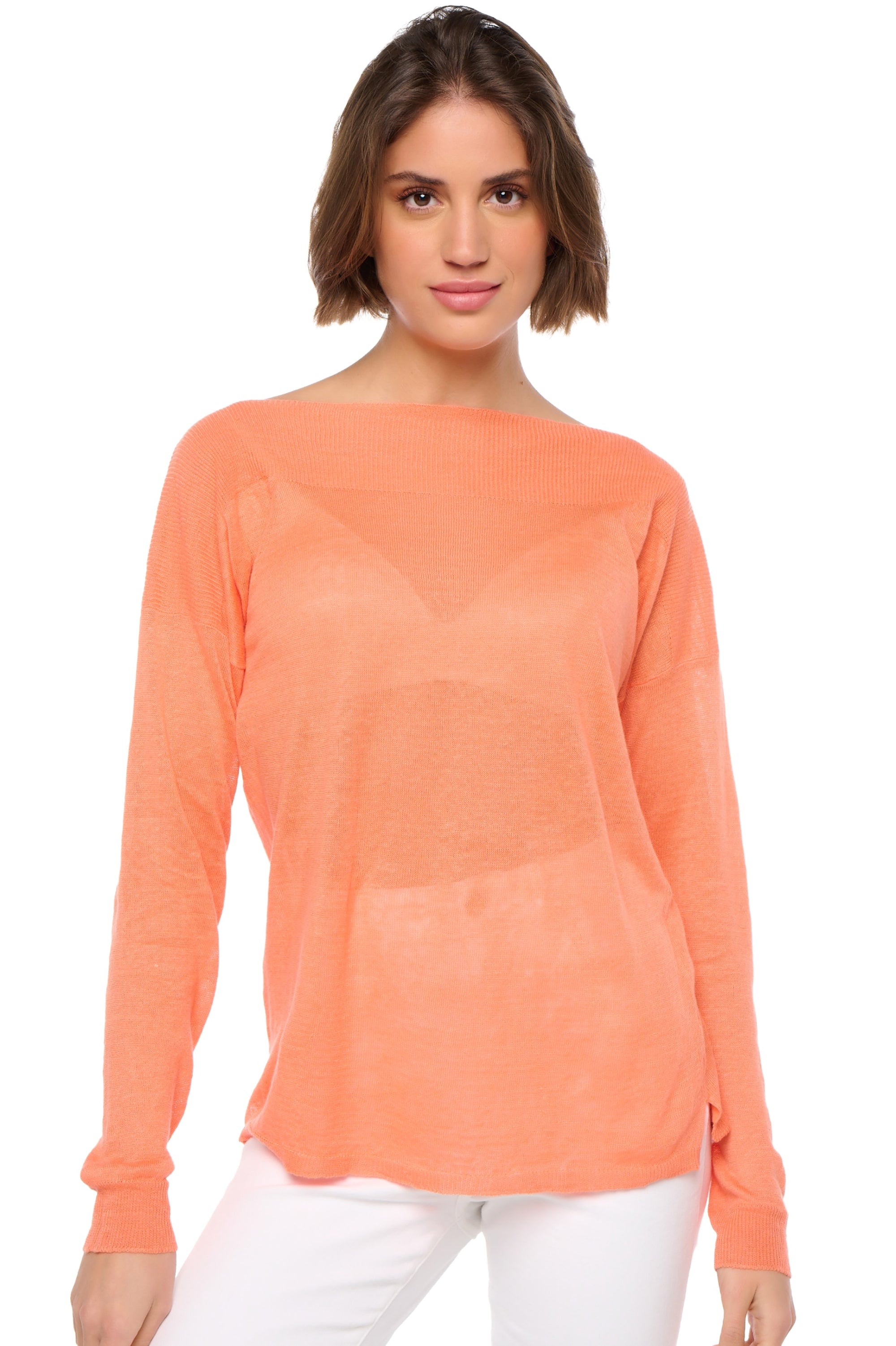 Sheila aus Leinen für Damen - papaya - Mahogany