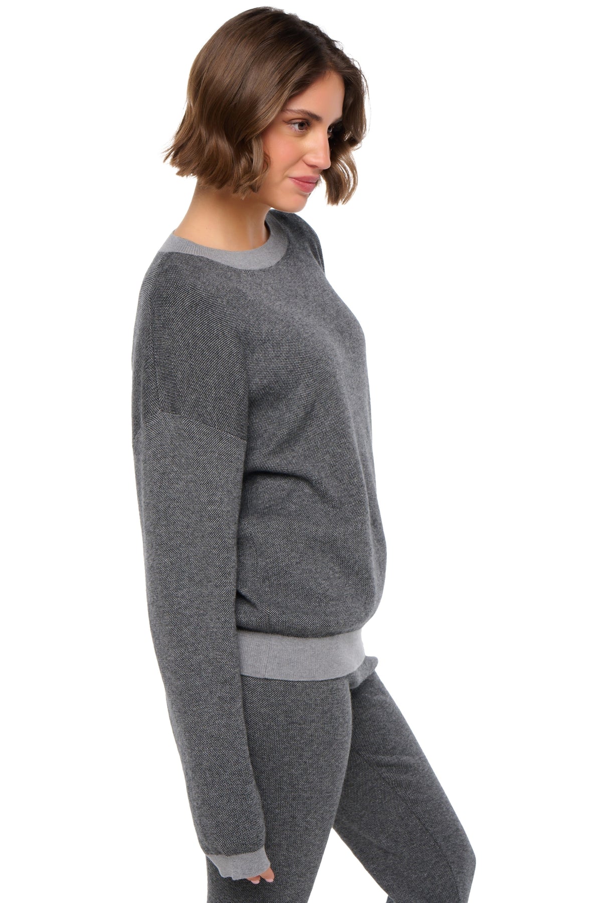 Stormie en cachemire et coton femme - Vue 2 - black / gris chiné - Mahogany