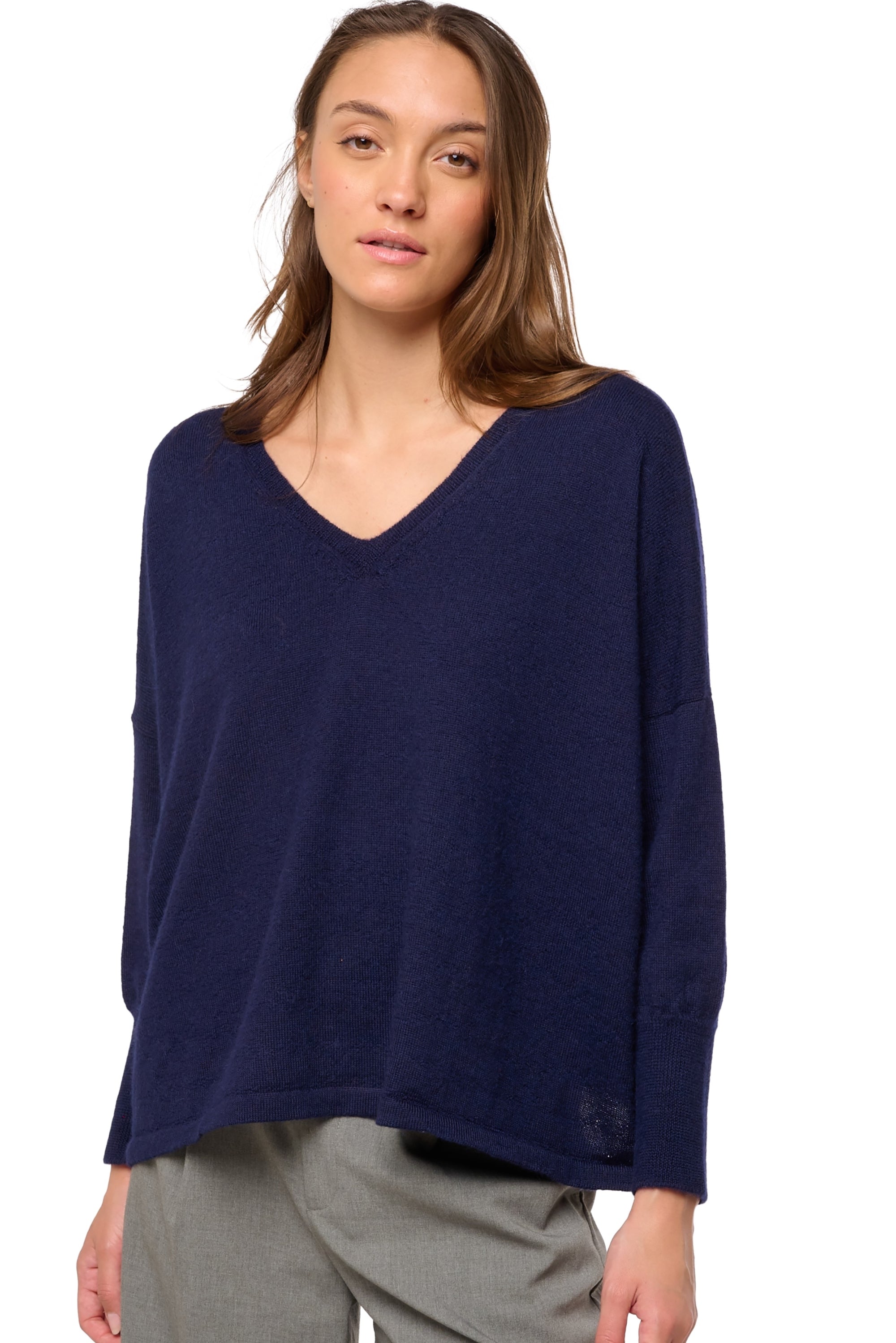 Damara aus Baby-Alpaka Damen - marineblau - Mahogany